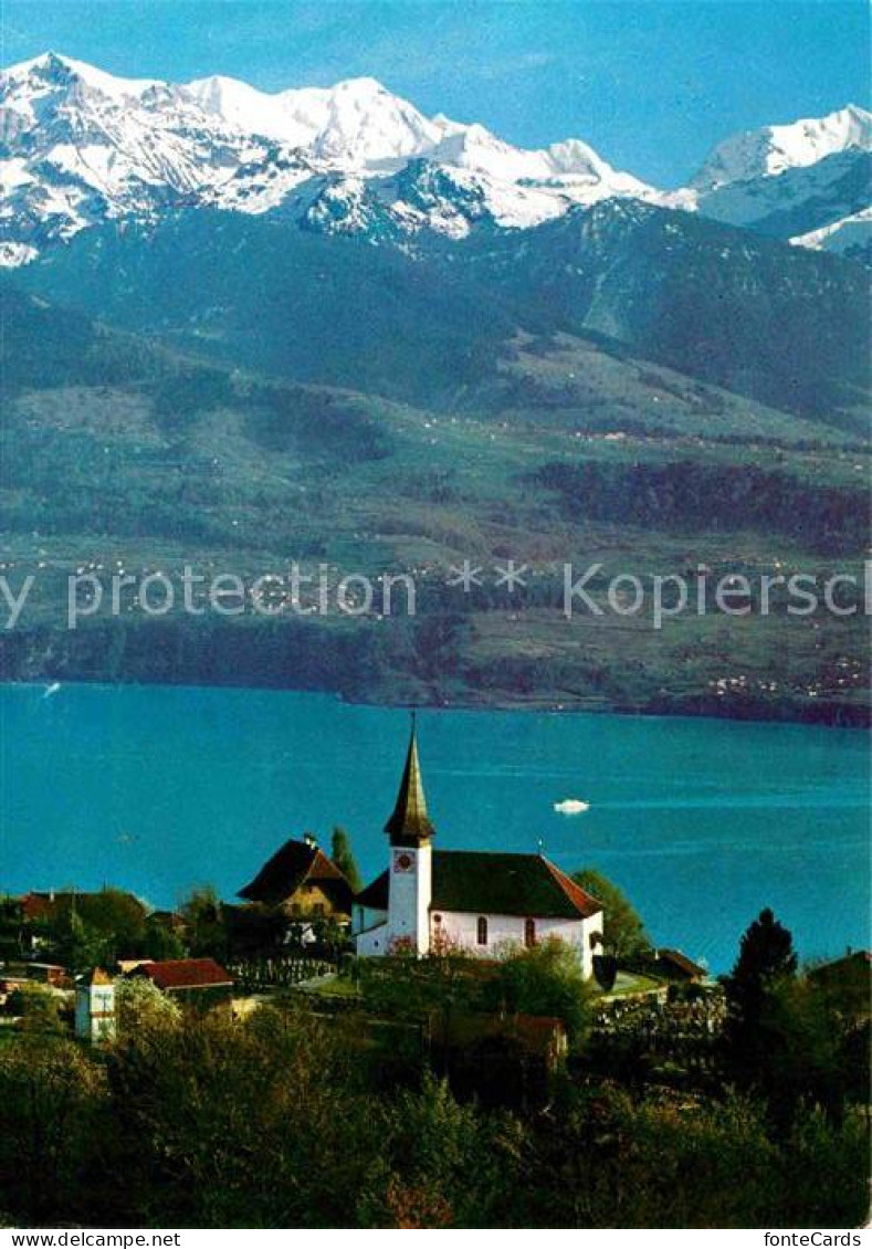 12647540 Sigriswil Thunersee Kirche Dreispitz Bluemlisalp Doldenhorn Sigriswil T - Sonstige & Ohne Zuordnung