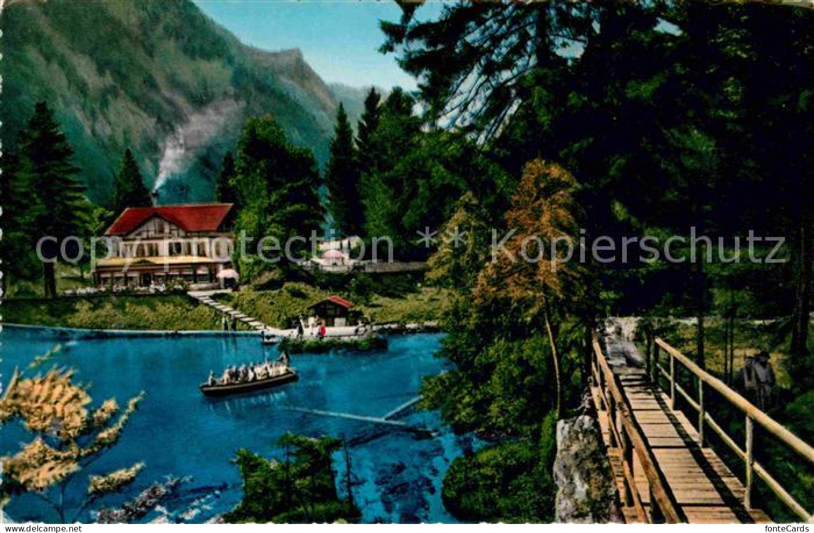 12646511 Blausee BE Holzbruecke Gaststaette Am See Bootfahren Alpen Blausee BE - Other & Unclassified