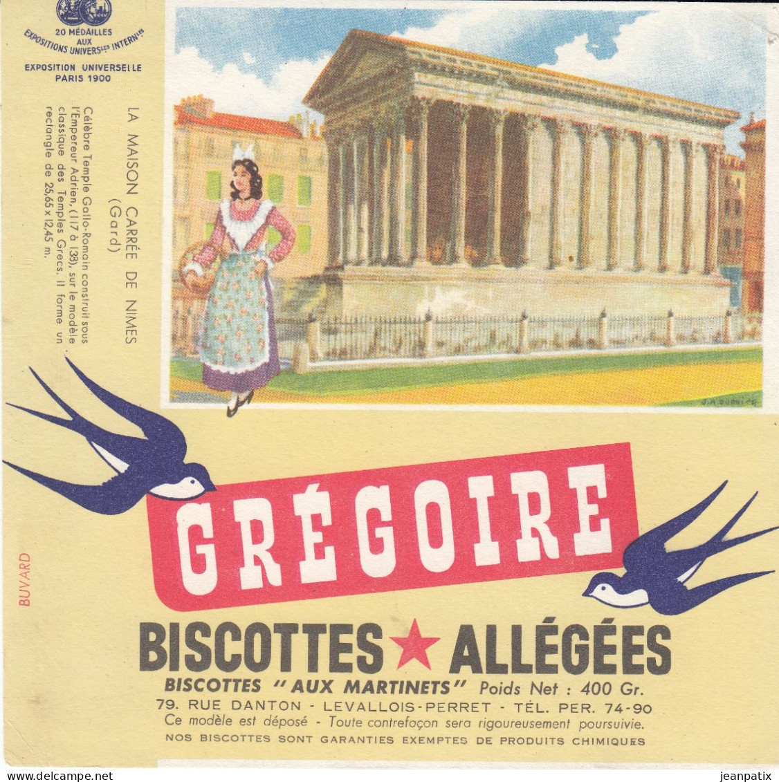 BUVARD & BLOTTER - Biscottes Grégoire - La Maison Carrée De Nimes (Gard) - Autres & Non Classés