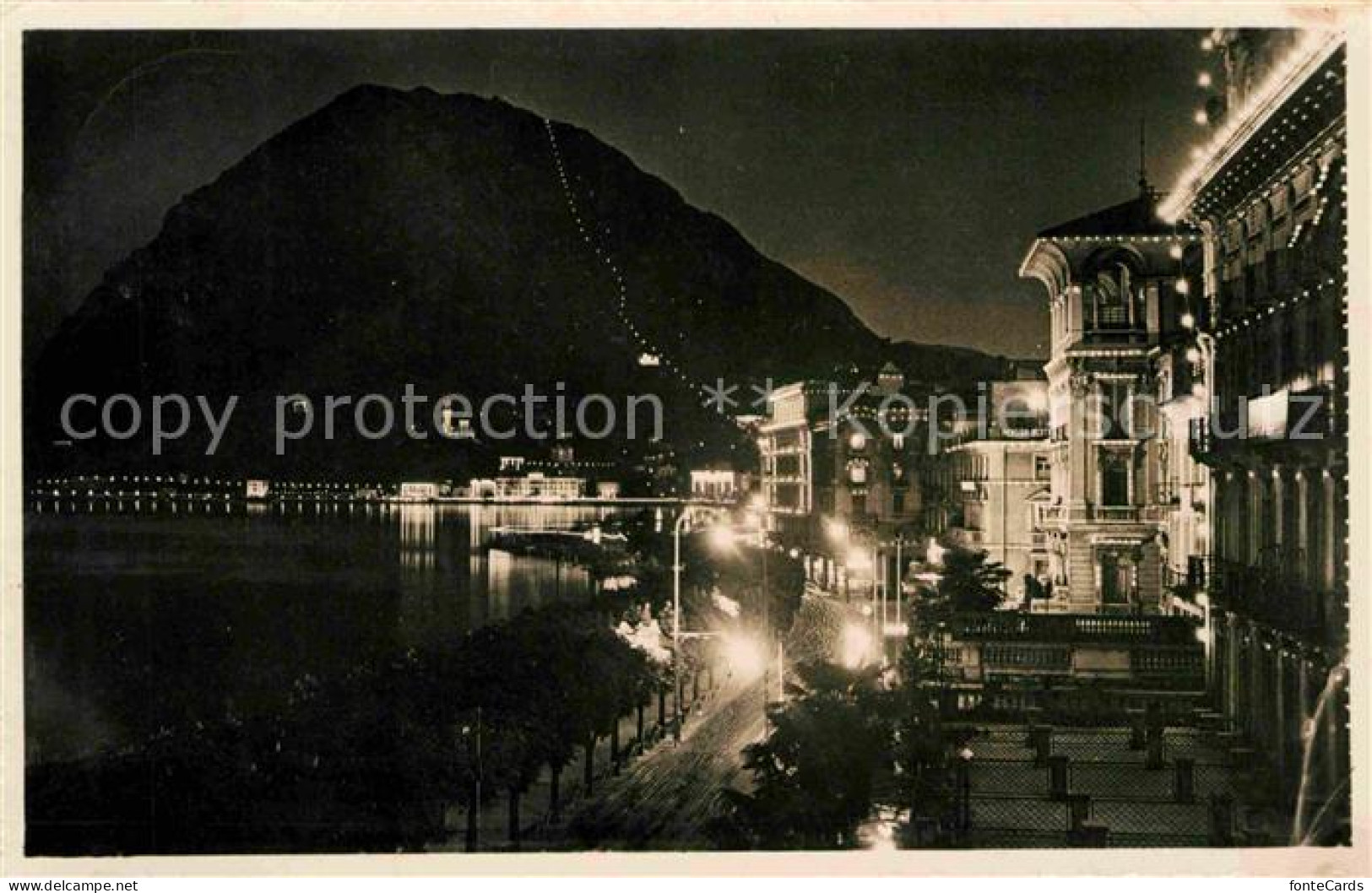 12645181 Lugano Lago Di Lugano E Monte San Salvatore Di Notte Lugano - Sonstige & Ohne Zuordnung