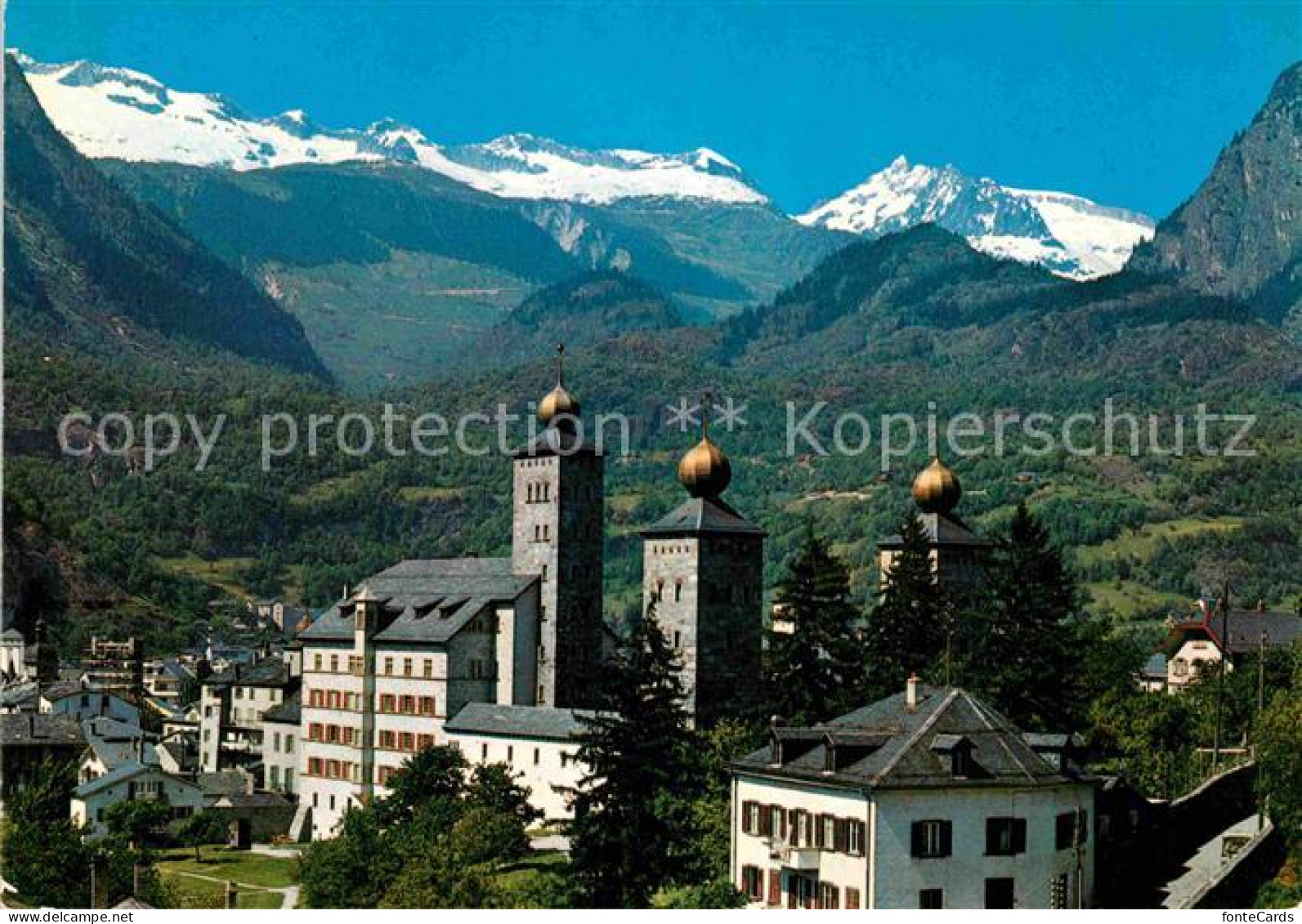 12643998 Brig Stockalperschloss Mit Belalp Sparrhorn Fusshoerner Berner Alpen Br - Altri & Non Classificati