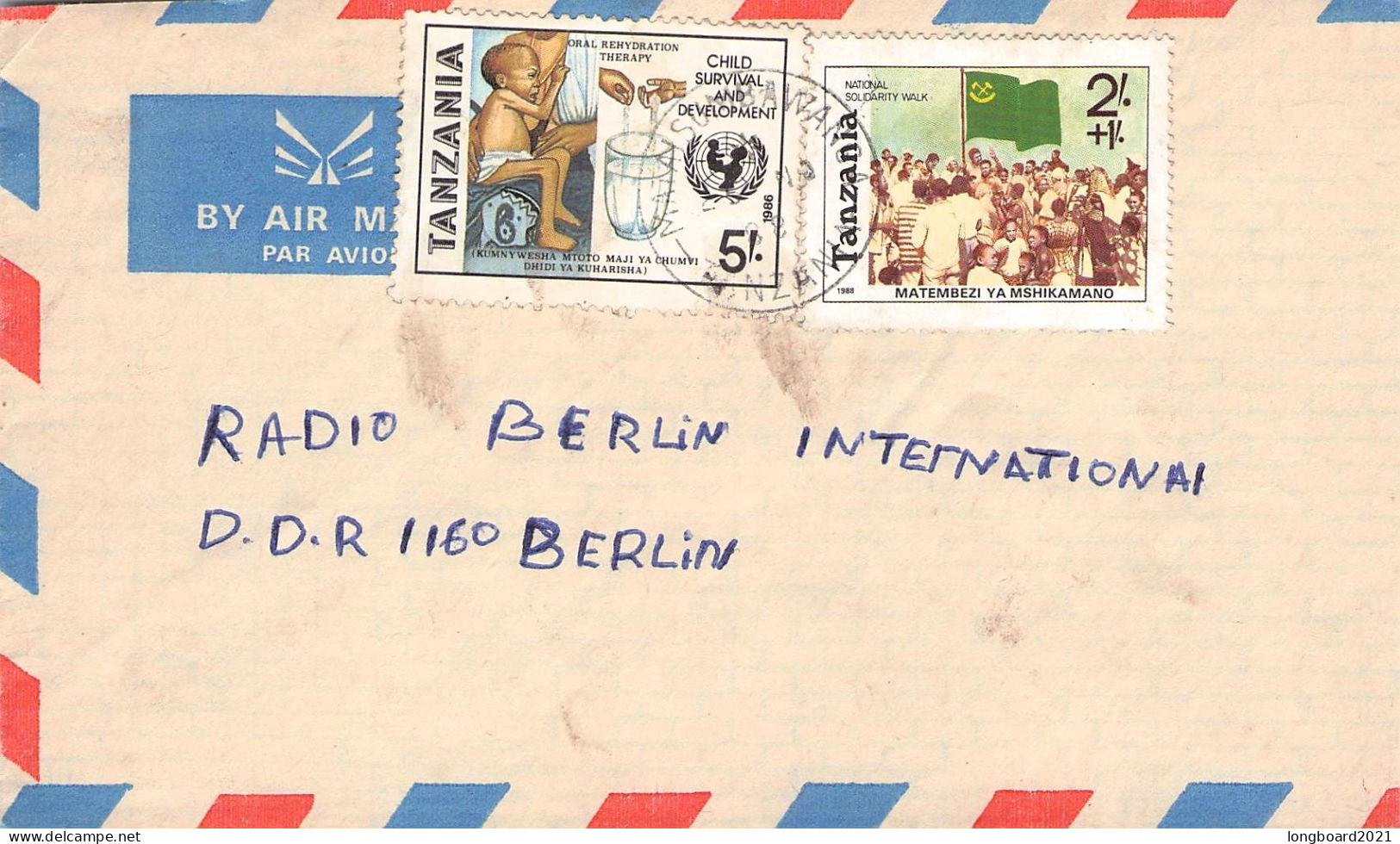 TANZANIA  - AIRMAIL 1988 - BERLIN/GDR  / 7005 - Tanzania (1964-...)