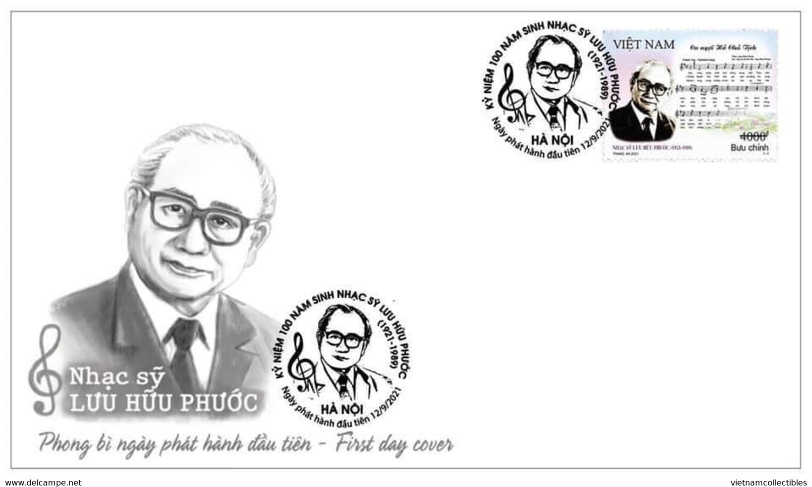 FDC Vietnam Viet Nam Cover 2021 : 100th Birth Anniversary Of Luu Huu Phuoc, Musician / Music (Ms1148) - Vietnam