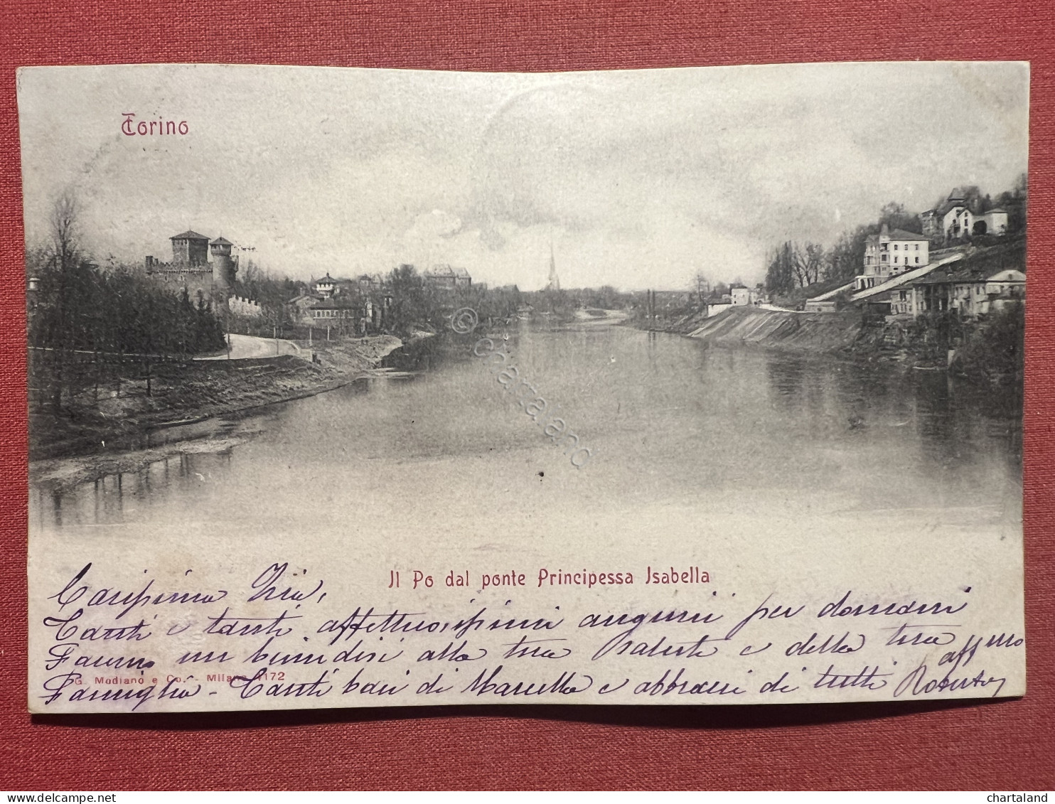 Cartolina - Torino - Il Po Dal Ponte Principessa Isabella - 1902 - Other & Unclassified