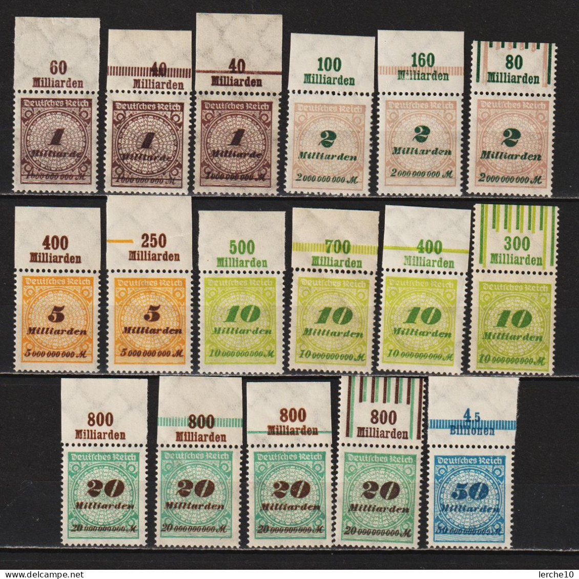 MiNr. 325-330 ** Oberrand Platten- + Walzendruck   (0384) - Unused Stamps