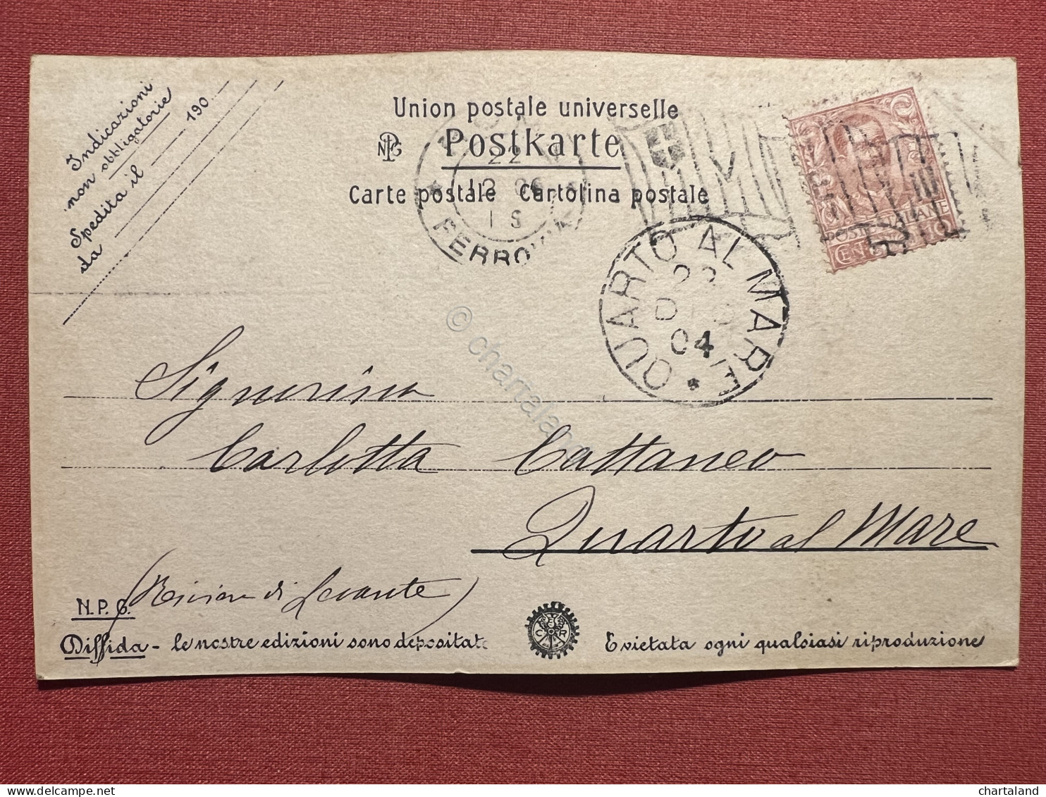 Cartolina - Roma - Castel S. Angelo - Tevere - Veduta Antica - 1904 - Other & Unclassified