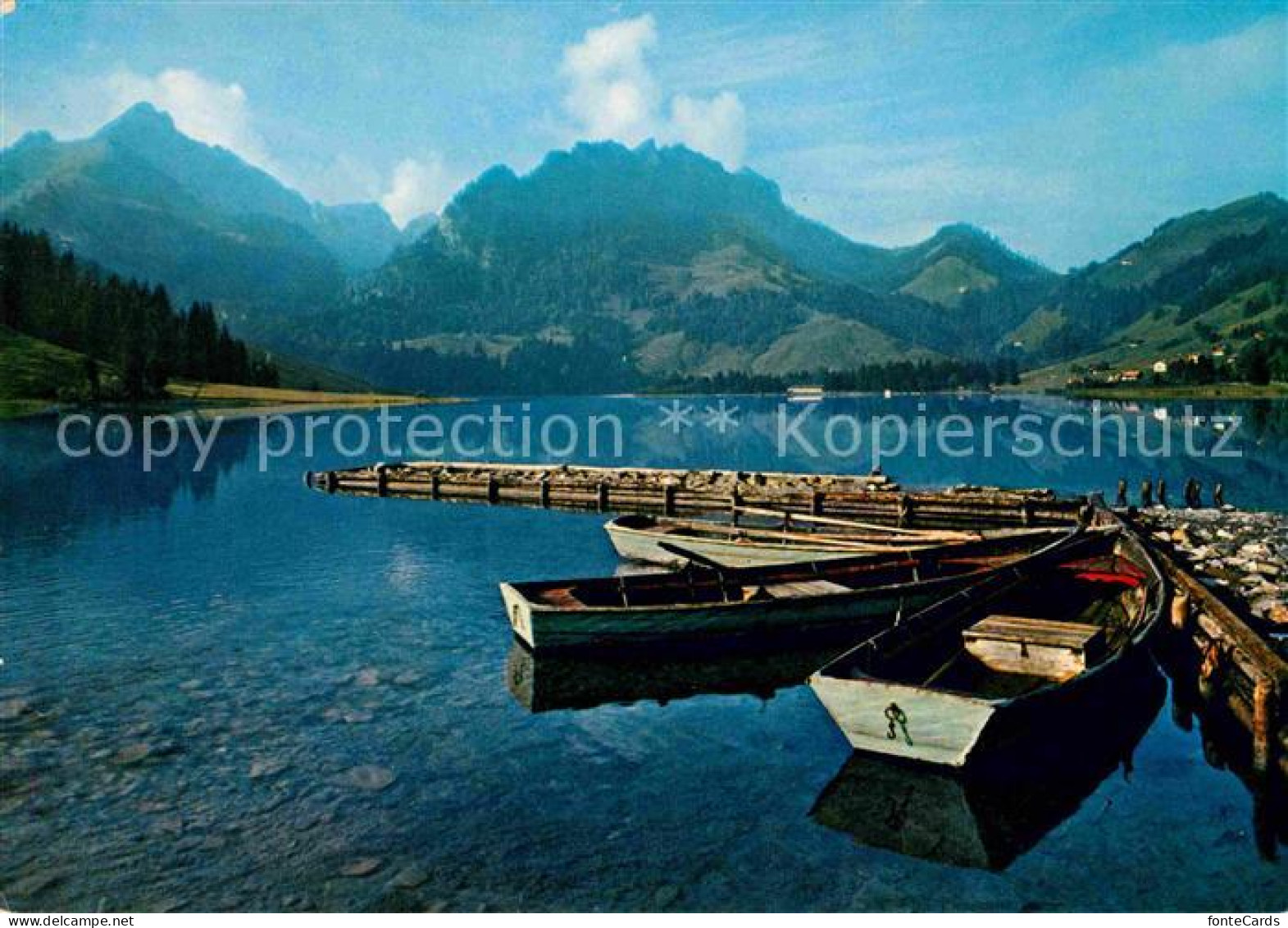 12641521 Schwarzsee Sense Lac Noir Freiburger Voralpen Bootsanleger Schwarzsee S - Andere & Zonder Classificatie