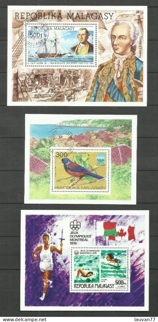 MADAGASCAR BLOCS N°7, 8, 10 Cote 5.80€ - Madagascar (1960-...)