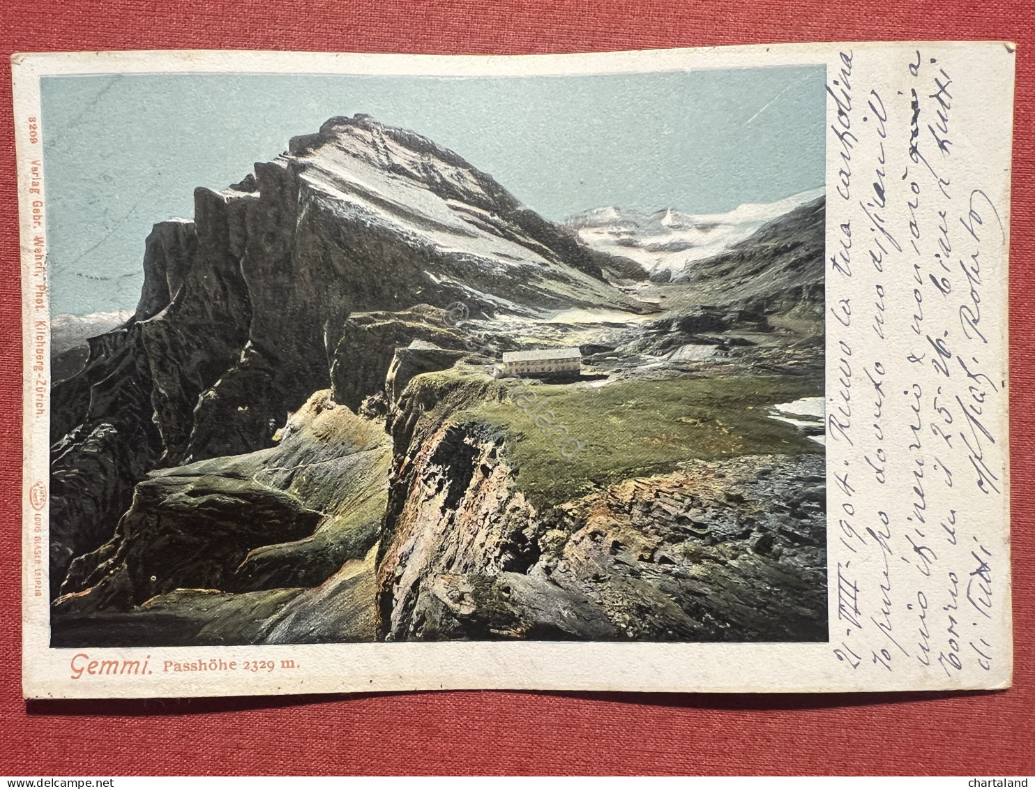 Cartolina - Switzerland - Gemmi - Passhöhe - 1904 - Unclassified