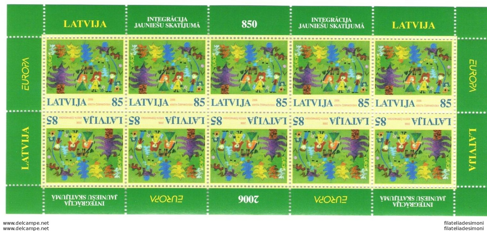 2006 EUROPA CEPT Lettonia Minifoglio Andquot;Integrazione Giovaniandquot; MNH** - Sonstige & Ohne Zuordnung