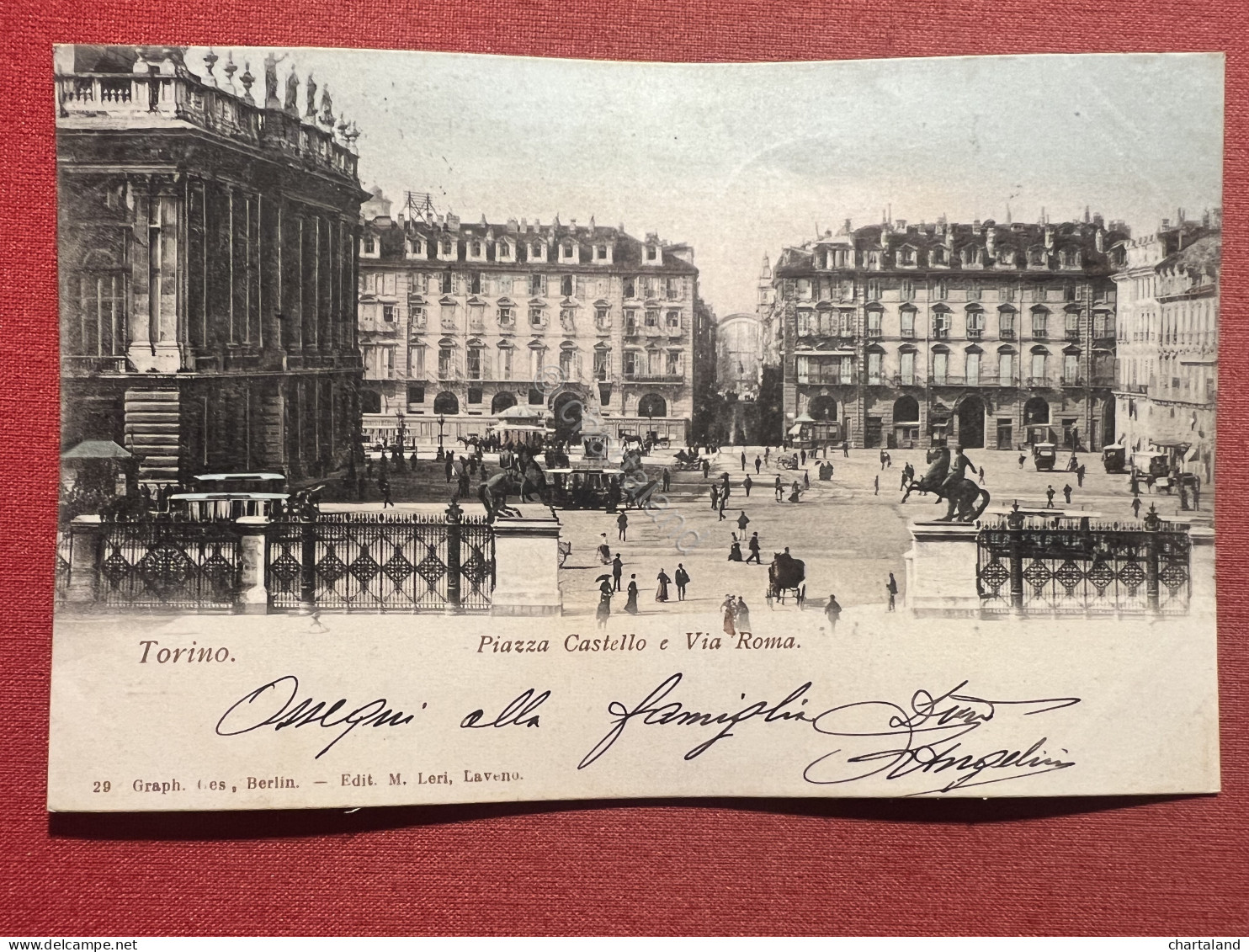 Cartolina - Torino - Piazza Castello E Via Roma 1901 - Altri & Non Classificati