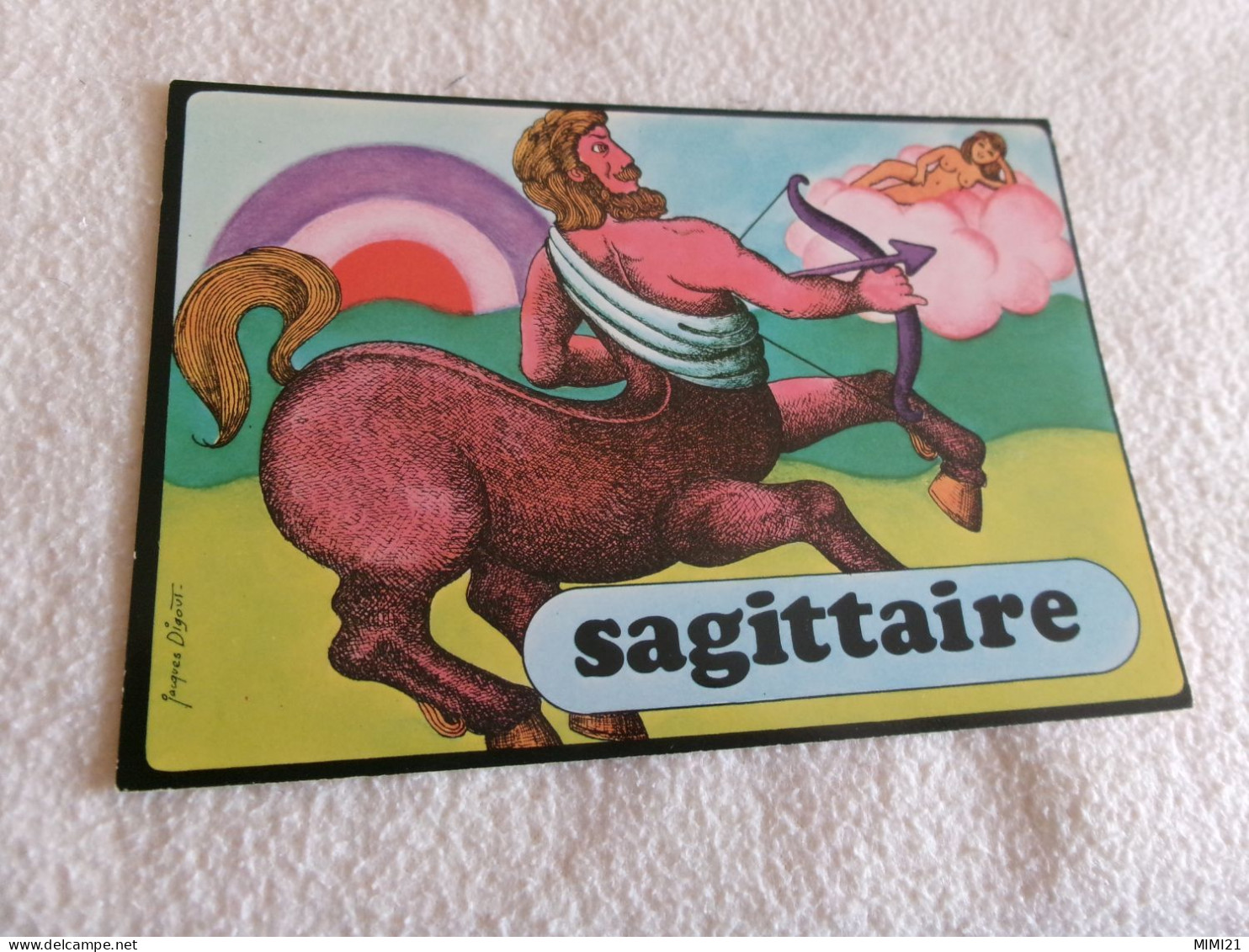 BELLE ILLUSTRATION ASTROLOGIE "LE SAGITTAIRE" ..FEMME NUE ..SIGNE JACQUES DIGOUT - Autres & Non Classés