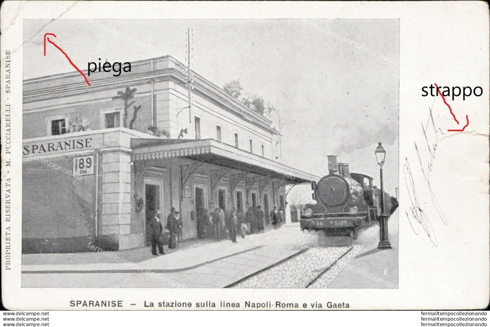 Ah502 Cartolina Sparanise La Stazione Sulla Linea Napoli-roma Prov Di Caserta - Caserta