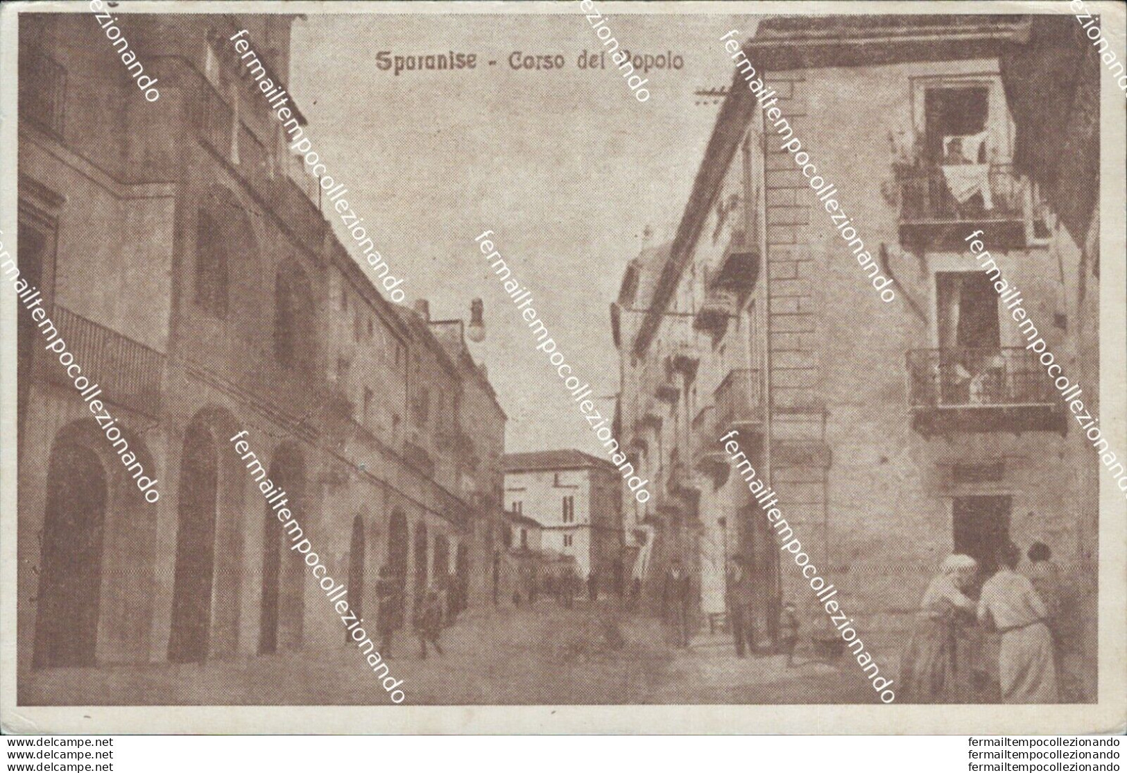 Bq618 Cartolina Sparanise Corso Del Popolo Bella! Provincia Di Caserta Campania - Caserta