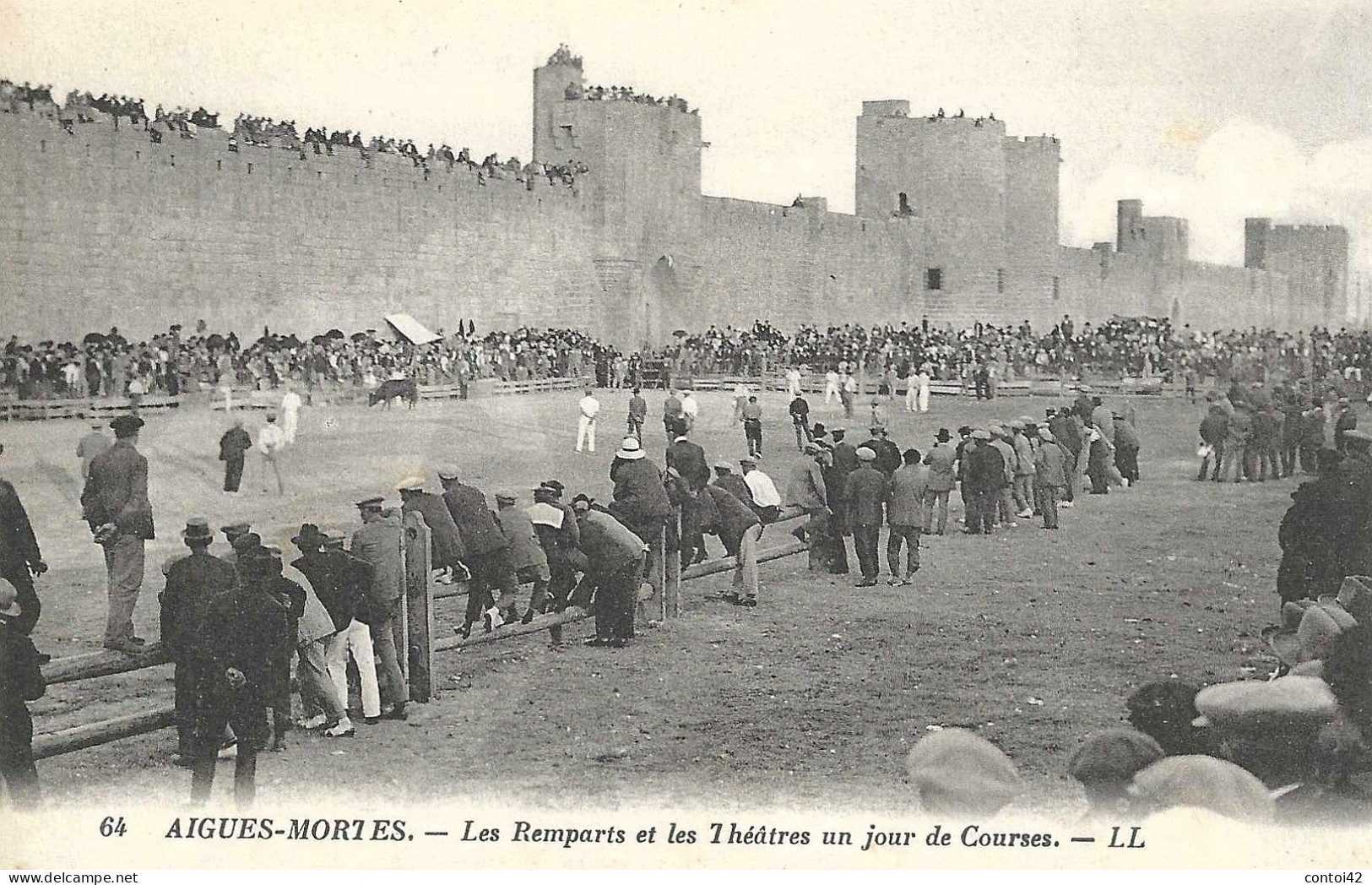 30 AIGUES-MORTES COURSE DE TAUREAUX ARENES CAMARGUE PROVENCE - Aigues-Mortes