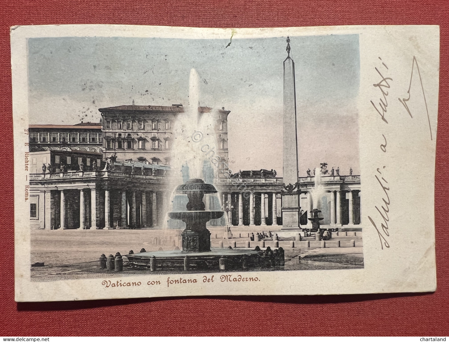 Cartolina - Vaticano Con Fontana Del Maderno - 1901 - Unclassified