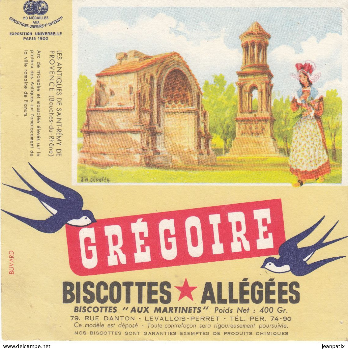 BUVARD & BLOTTER - Biscottes Grégoire - Les Antiques De Saint Rémy De Provence (Bouches Du Rhône) - Otros & Sin Clasificación