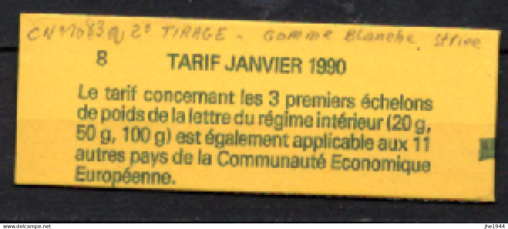 France Carnet N° 2614-C2 ** Lettre D Conf 8 La Réservation Gratuite Des Timbres - Altri & Non Classificati