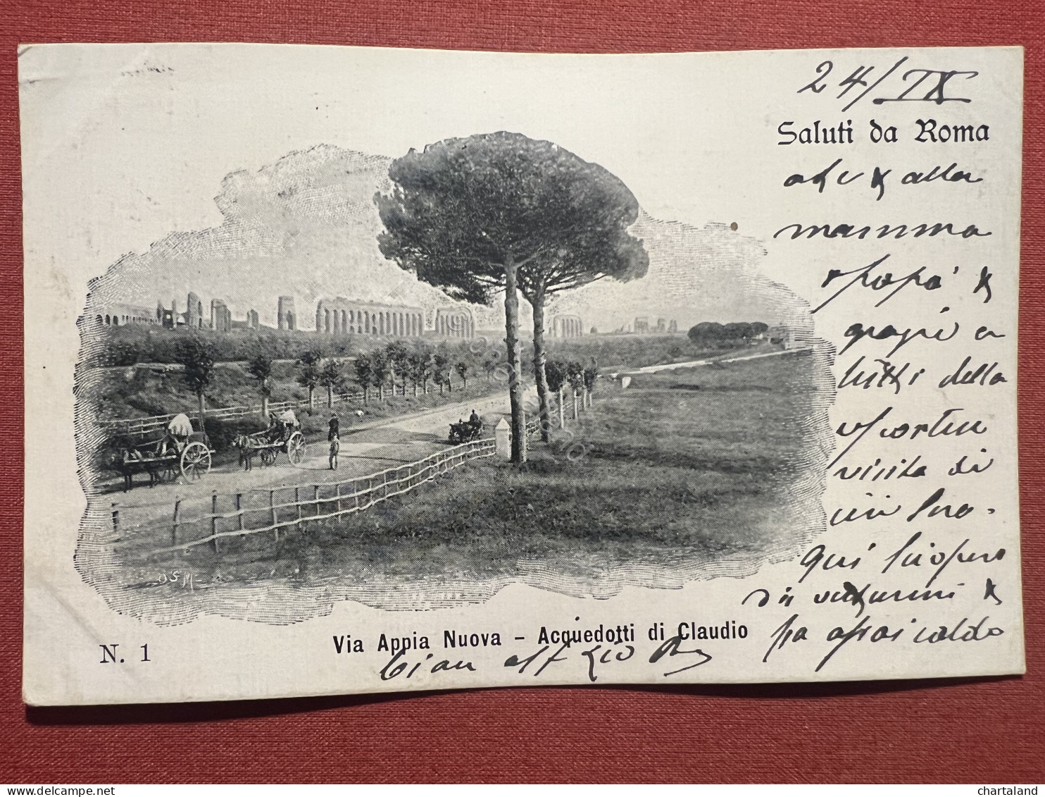 Cartolina - Saluti Da Roma - Via Appia Nuova - Acquedotti Di Claudio - 1909 - Sonstige & Ohne Zuordnung