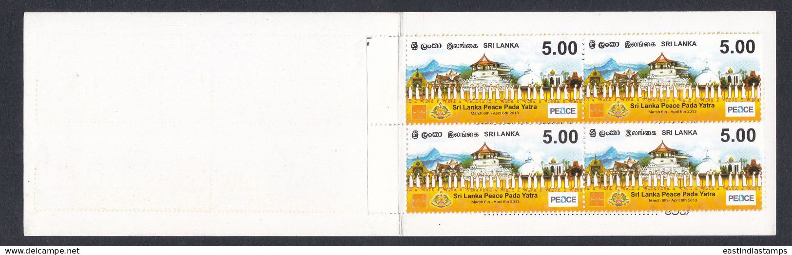 Sri Lanka 2013 Mint Stamp Booklet Festival, Kite, Culture, Light - Sri Lanka (Ceilán) (1948-...)