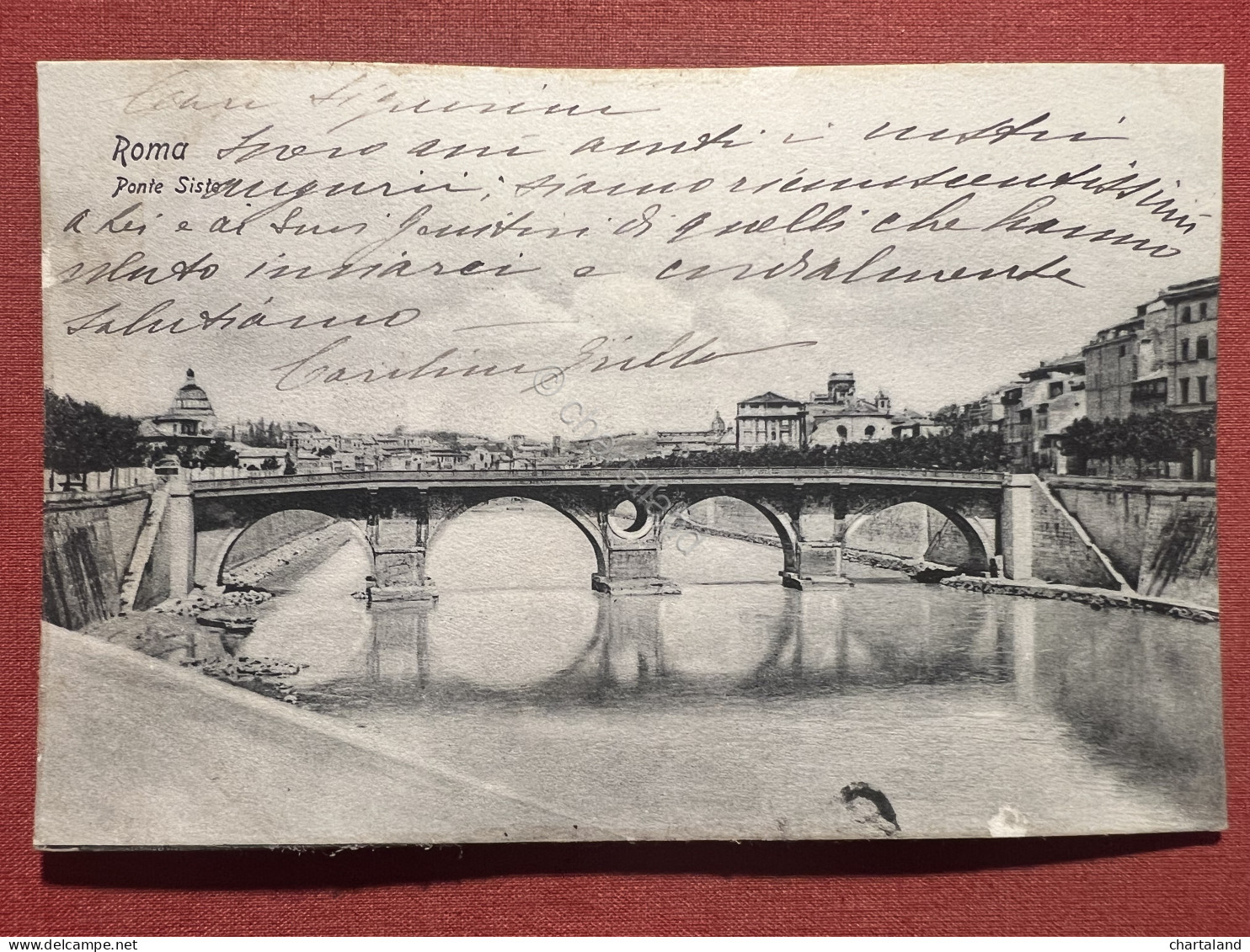 Cartolina - Roma - Ponte Sisto - 1900 Ca. - Otros & Sin Clasificación