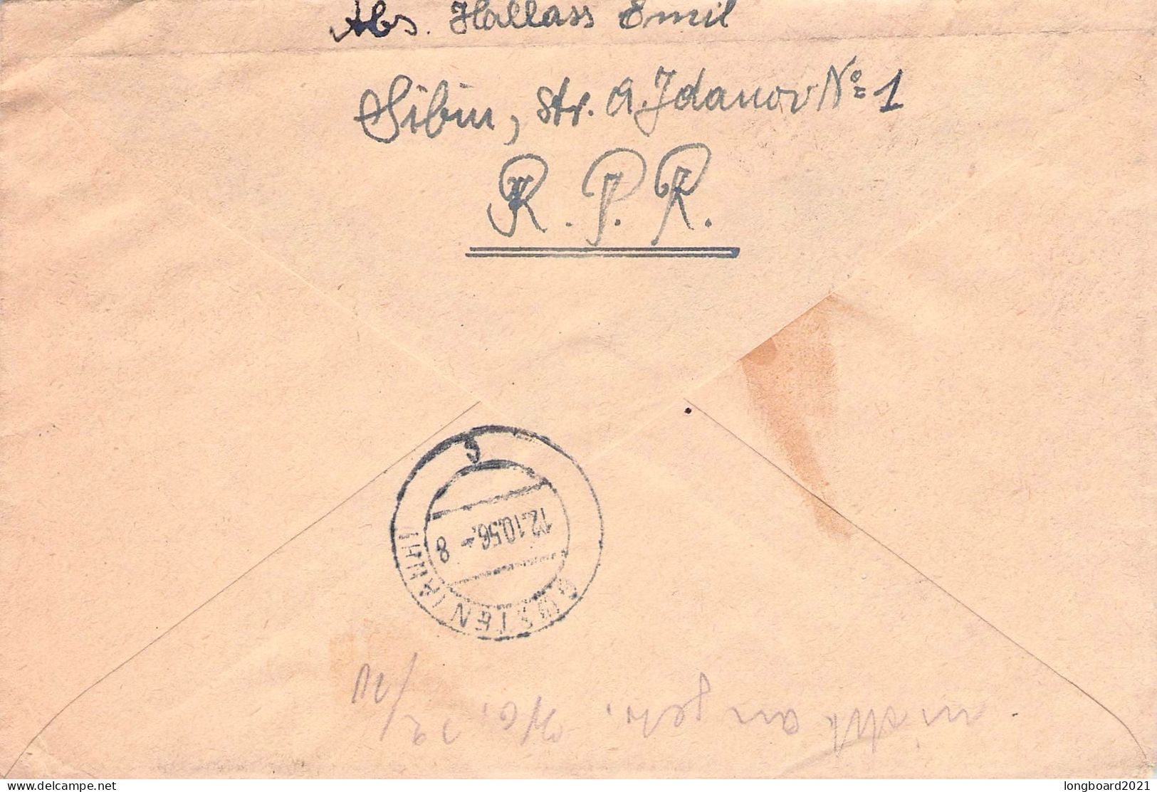 ROMANIA - REGISTERED MAIL 1956 SIBIU - GUSTEN/GDR  / 7008 - Briefe U. Dokumente