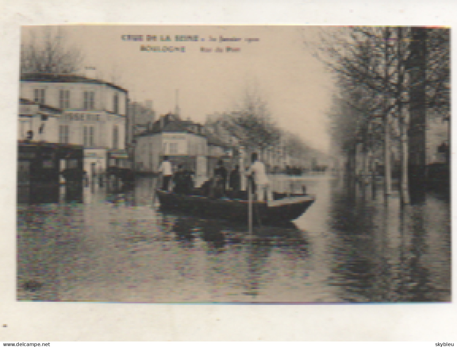 92. CPA - BOULOGNE - Crue De La Seine - 30 Janvier 1910 - Rue Du Port - Barque - - Boulogne Billancourt