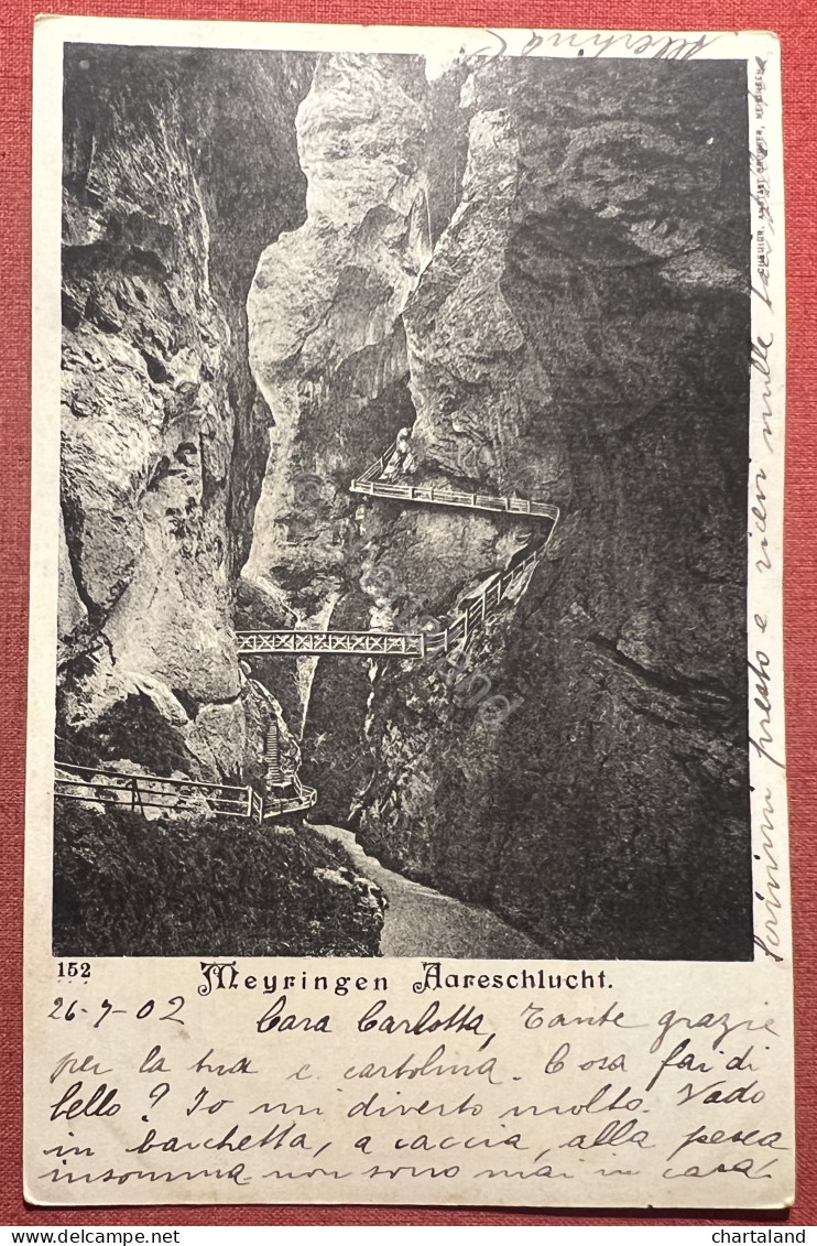 Cartolina - Switzerland - Meiringen Aareschlucht - 1902 - Ohne Zuordnung