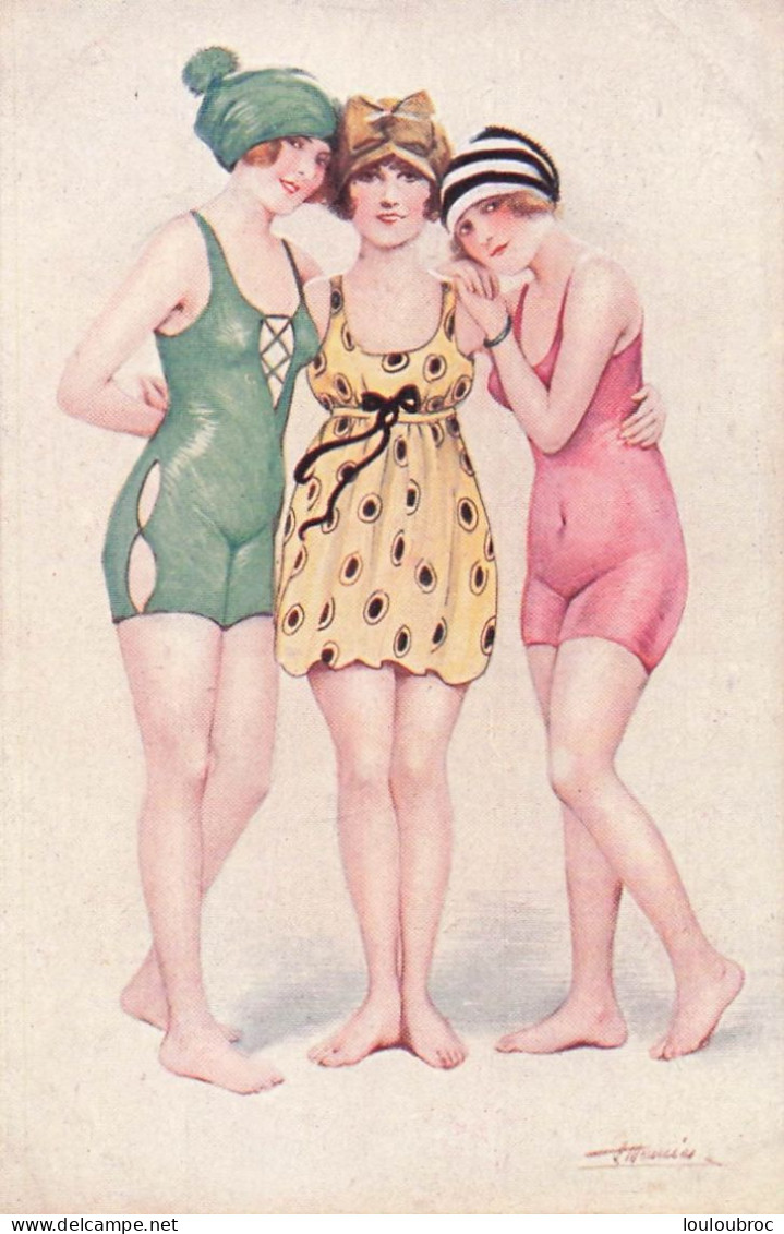 SUZANNE  MEUNIER LES PARISIENNES A LA MER   FEMMES MAILLOTS DE BAIN SERIE 74 N°4 - Meunier, S.