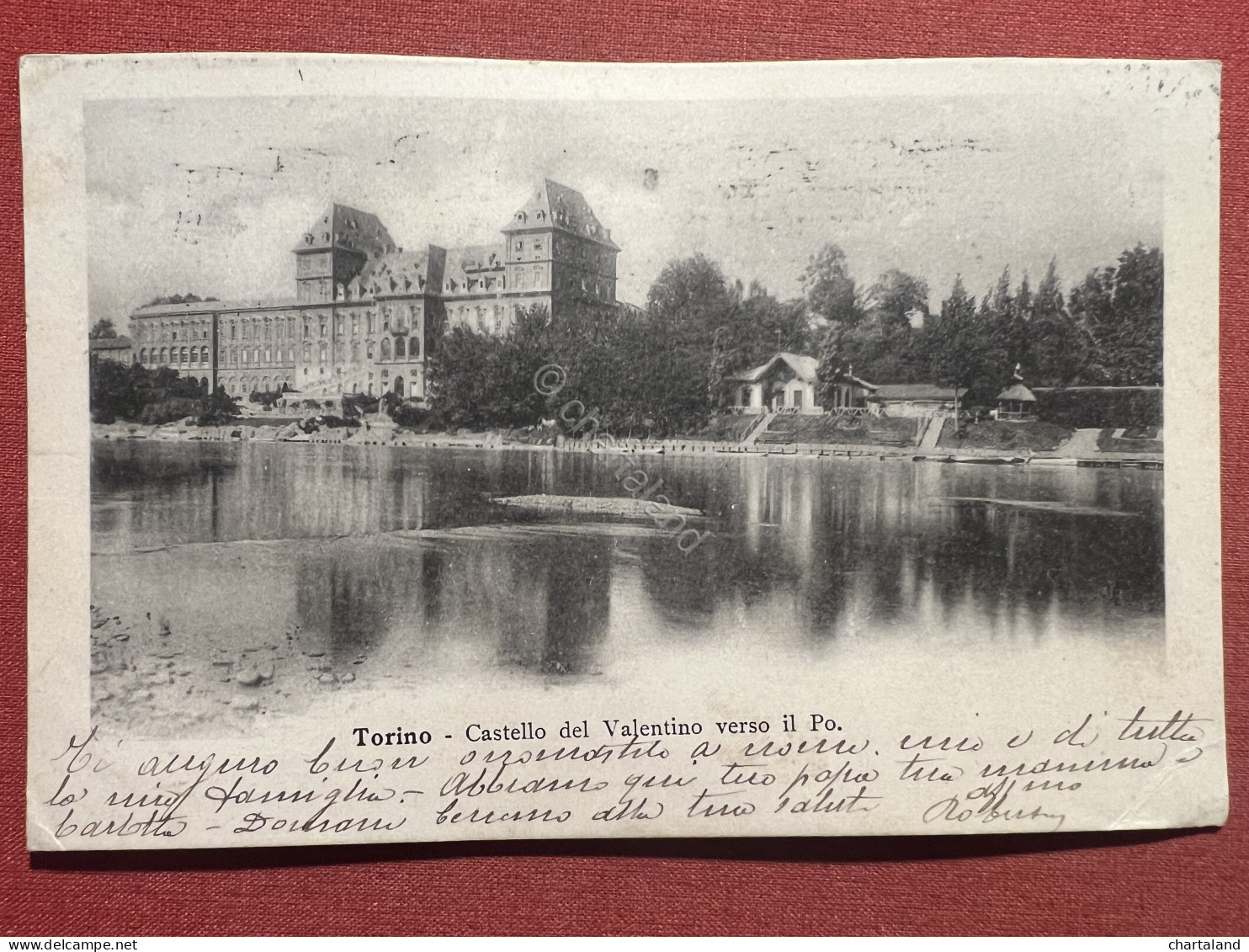 Cartolina - Torino - Castello Del Valentino Verso Il Po - 1902 - Andere & Zonder Classificatie