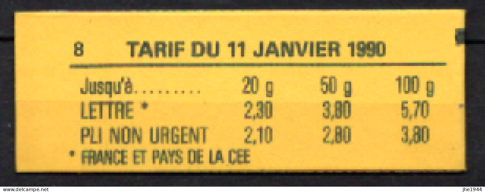 France Carnet N° 2614-C6A ** JO Hiver, Lettre D, Conf. 8 - Otros & Sin Clasificación