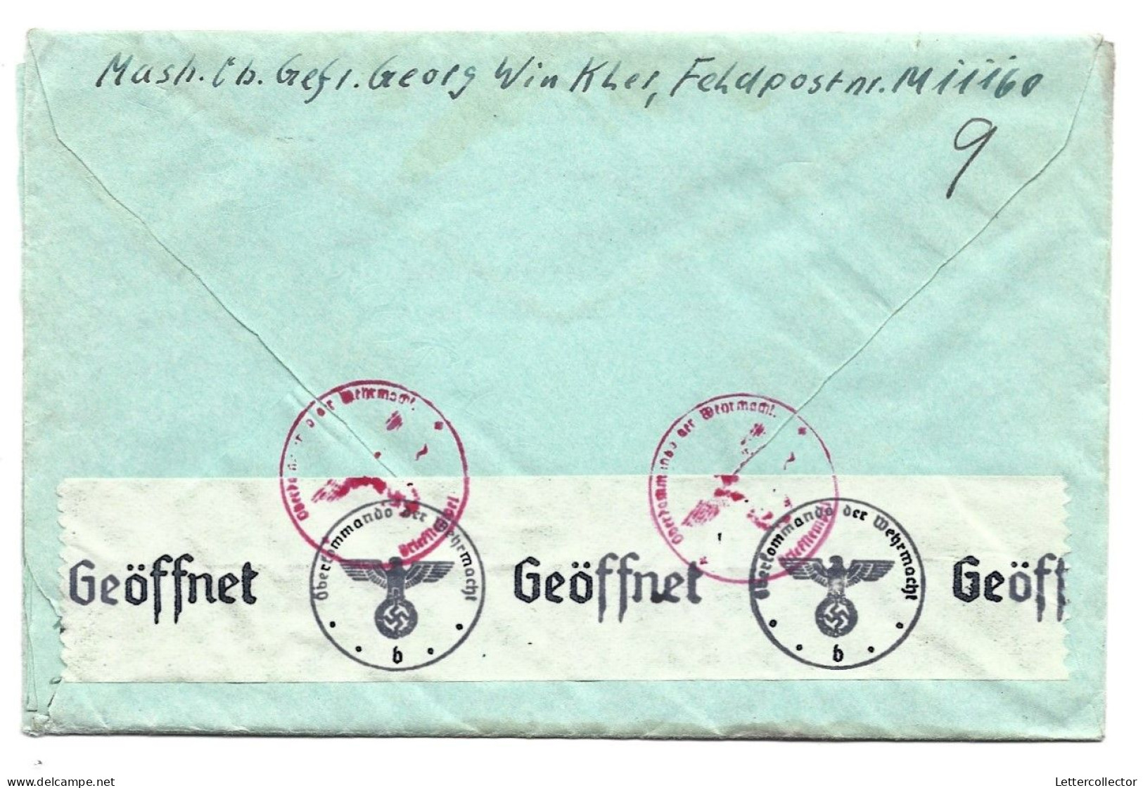 Feldpost Kriegsmarine Führerboot F6 Königin Luise Schweden Zensur 1941 - Feldpost World War II