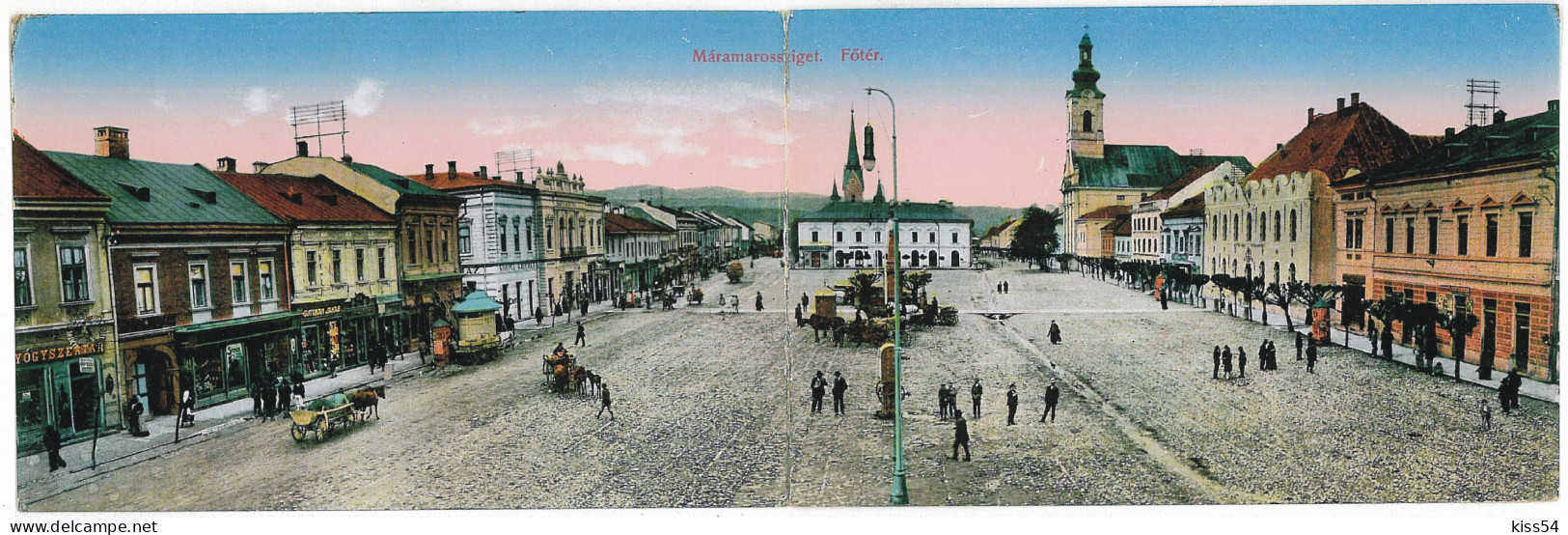 RO 87 - 7962 SIGHET, Maramures, Market - Double Old Postcard - Used - 1915 - Rumänien