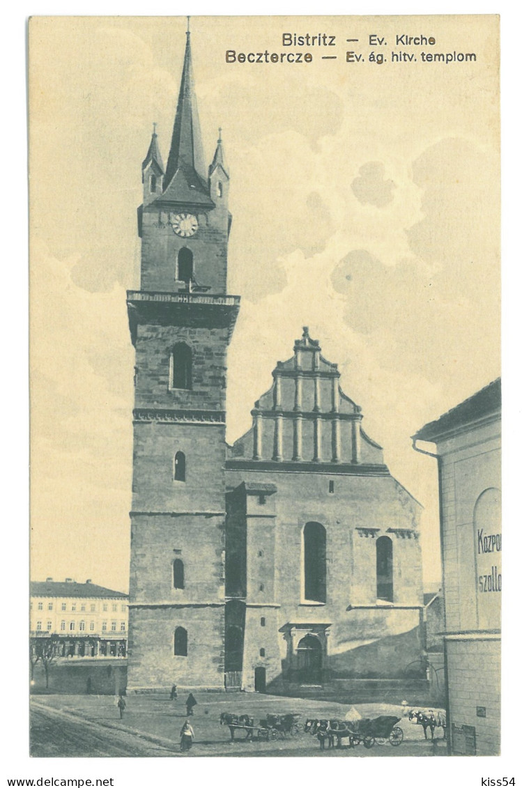 RO 87 - 16249 BISTRITA, Evangelical Church, Romania - Old Postcard - Used - 1917 - Rumänien