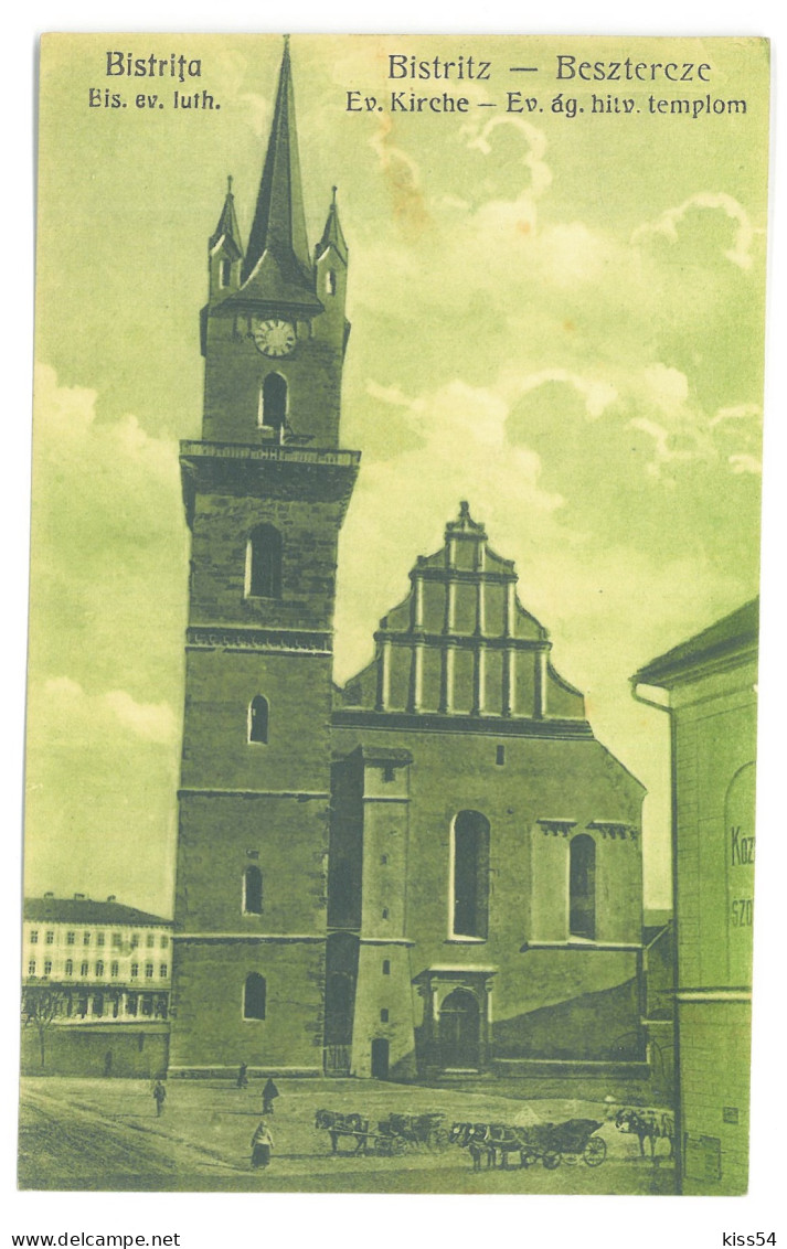 RO 87 - 18405 BISTRITA, Evanghelical Church, Romania - Old Postcard - Unused - 1927 - Roumanie