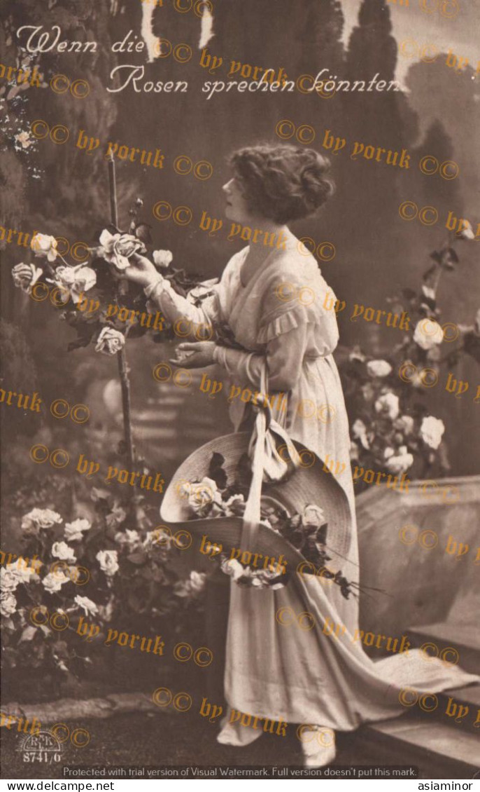 Postcard - 1920/30 - 9x14 Cm. | Fancy. "Wenn Die Rosen Sprechen Köhnten" - Written In Greek. * - Frauen