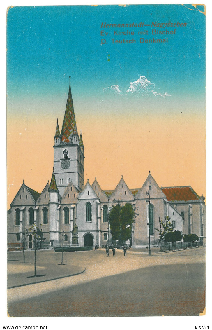 RO 87 - 22473 SIBIU, Evanghelical Cathedral, Romania - Old Postcard - Used - 1913 - Roemenië