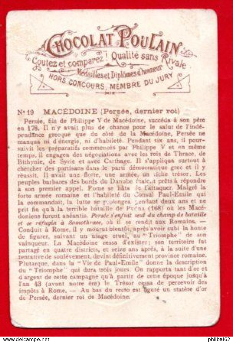 Chromo Chocolat Poulain. Histoire Générale Des Monnaies. Macédoine, Persée. - Poulain