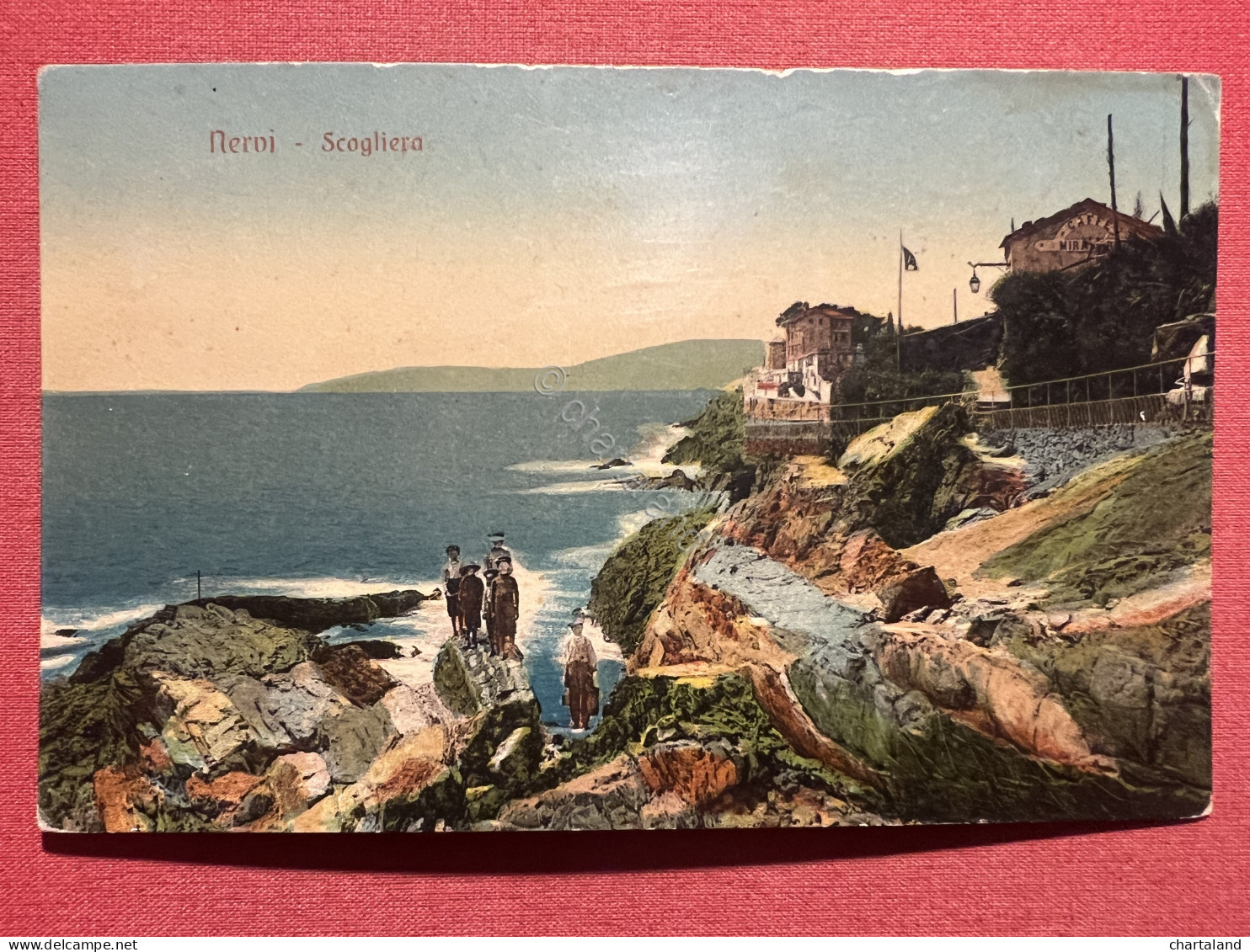 Cartolina - Nervi ( Genova ) - Scogliera - 1916 - Genova