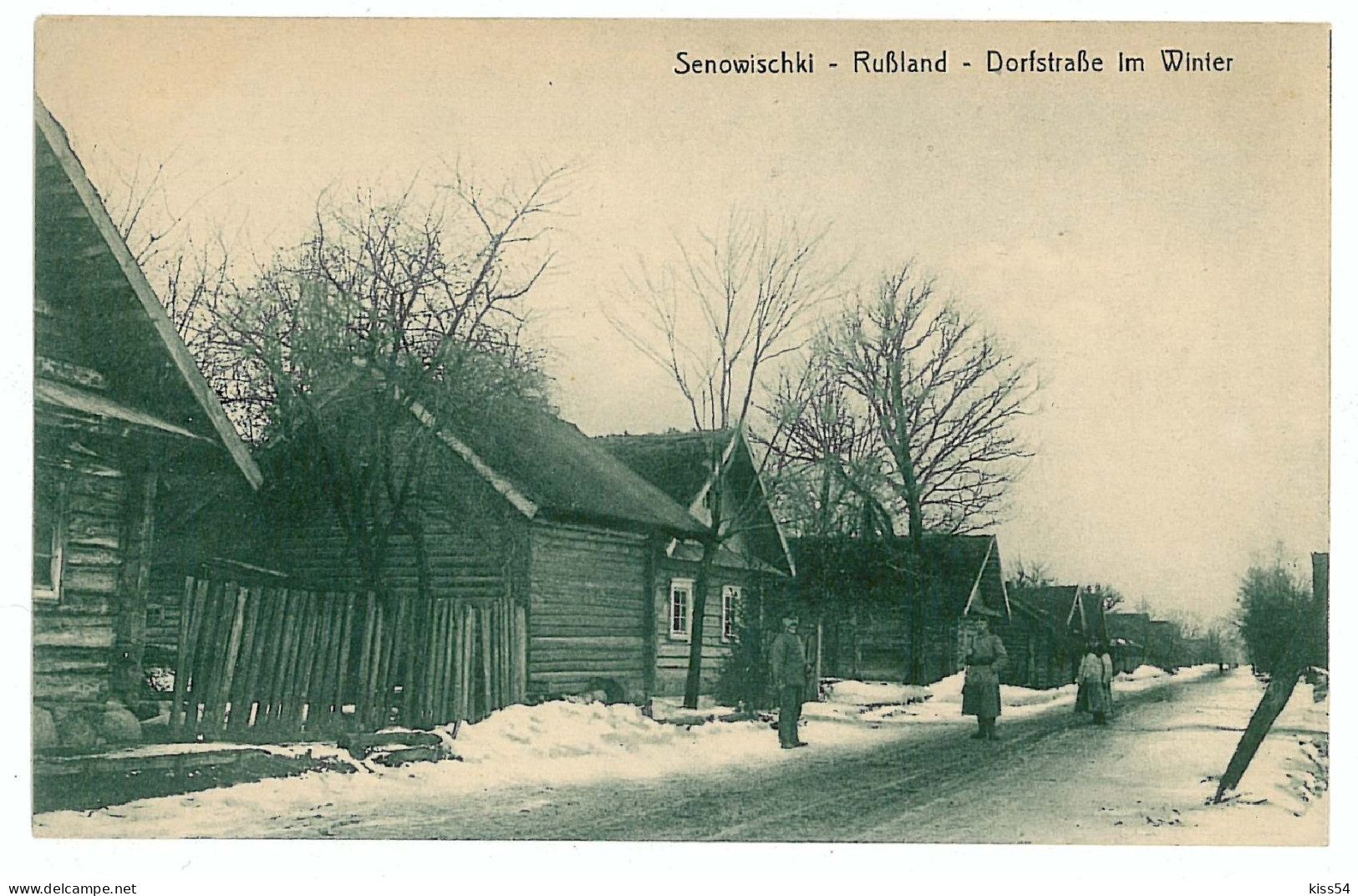 BL 11 - 8770 SENOWISCHKI, Belarus, Winter, Military On The Street - Old Postcard - Unused - Wit-Rusland