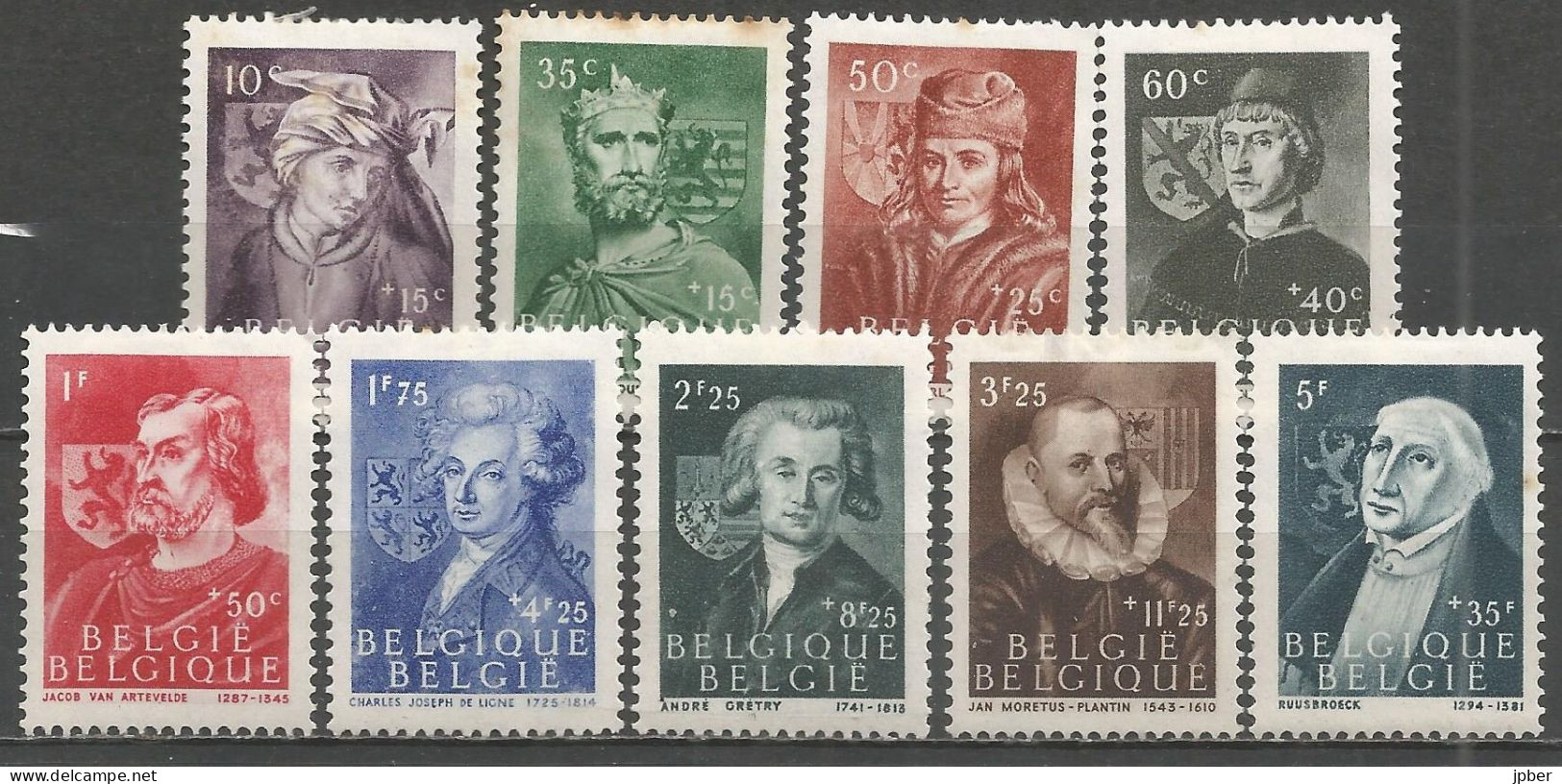 Belgique - Hommes Célèbres N° 661 à 669 * - Unused Stamps