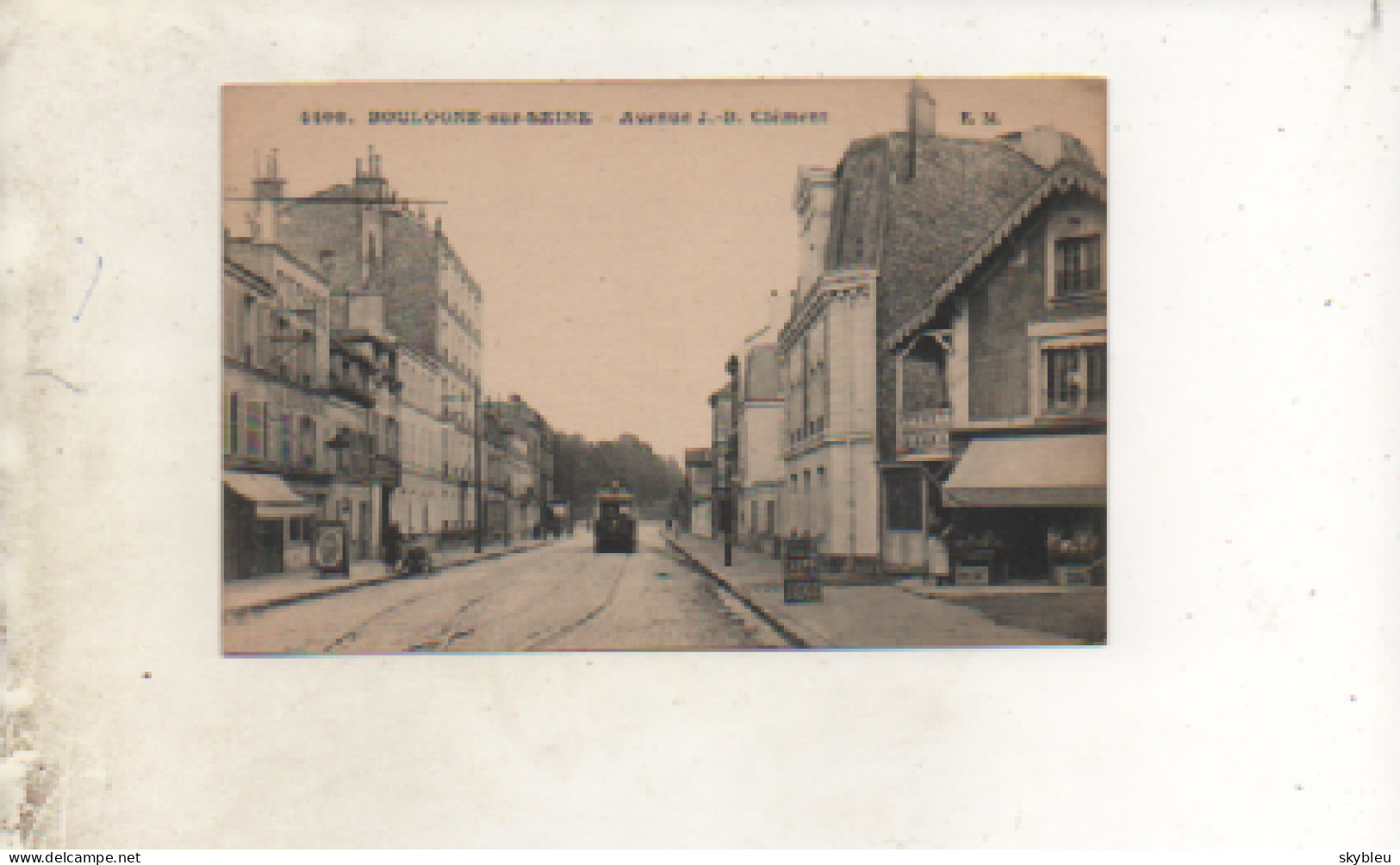 92. CPA - BOULOGNE SUR SEINE - Avenue J.B. Clément - Commerce La Souveraine - Tramway -  Scan Verso - - Boulogne Billancourt