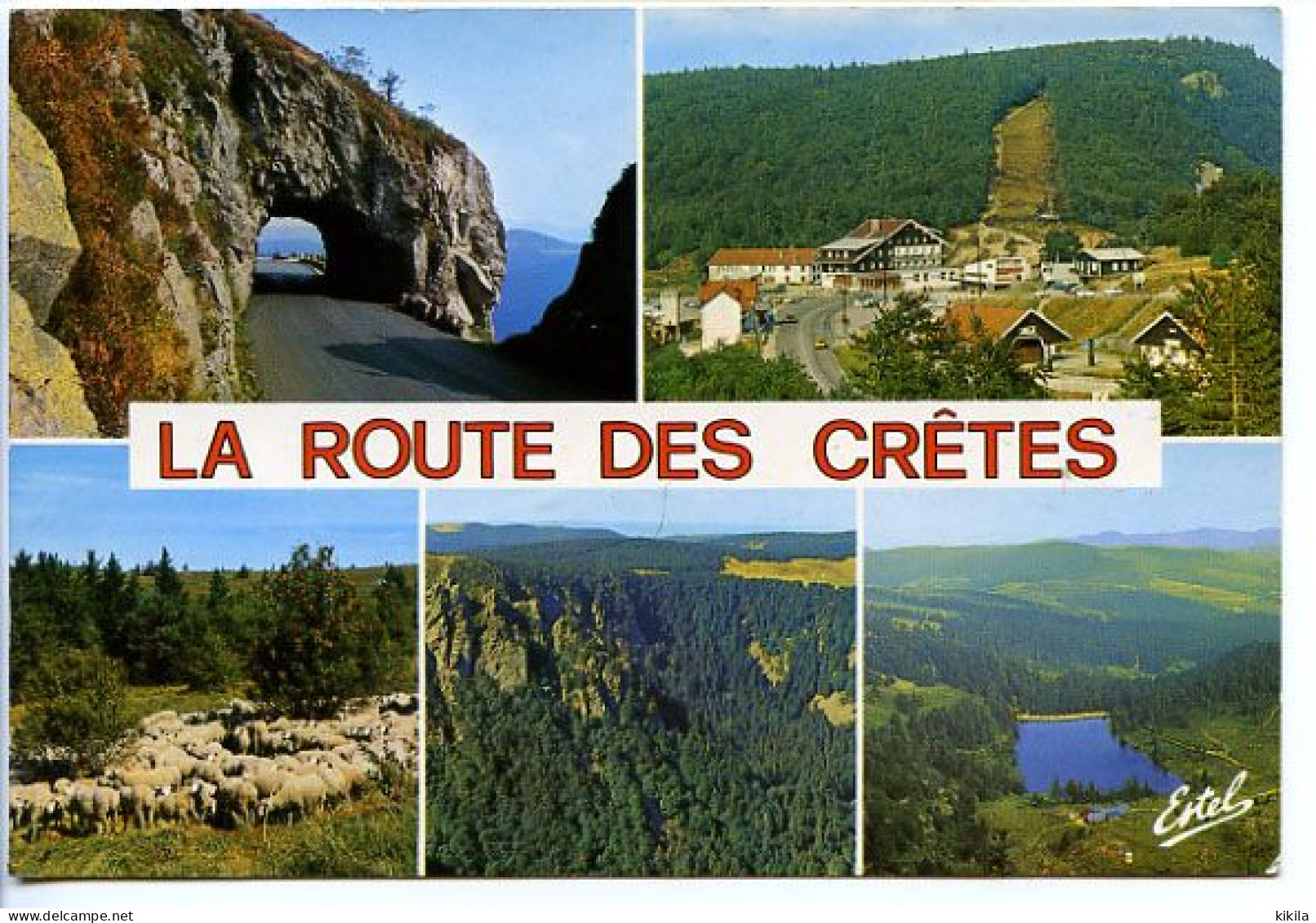 CPSM  10.5 X 15  Vosges  La Route Des Crêtes  Tunnel Et Col De La Schlucht Hohneck  Etang Des Truites  Gazon Martin - Autres & Non Classés