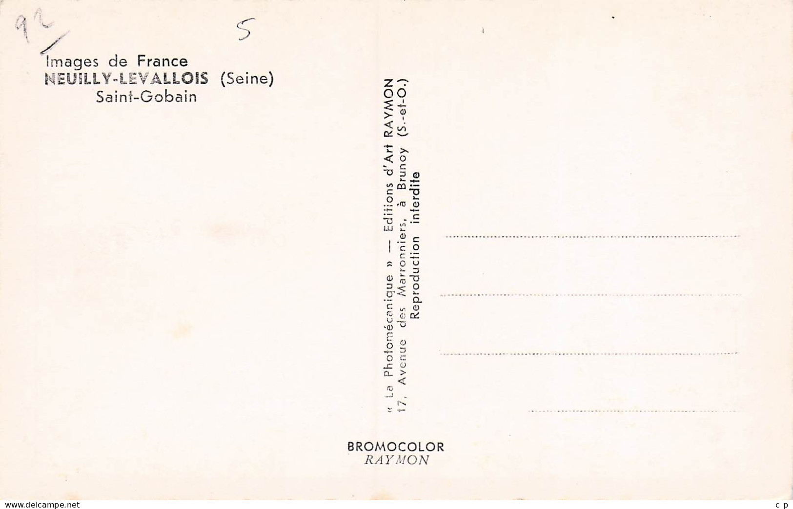 Neuilly Sur Seine - Levallois - Saint Gobain  -  CPSM °J - Levallois Perret