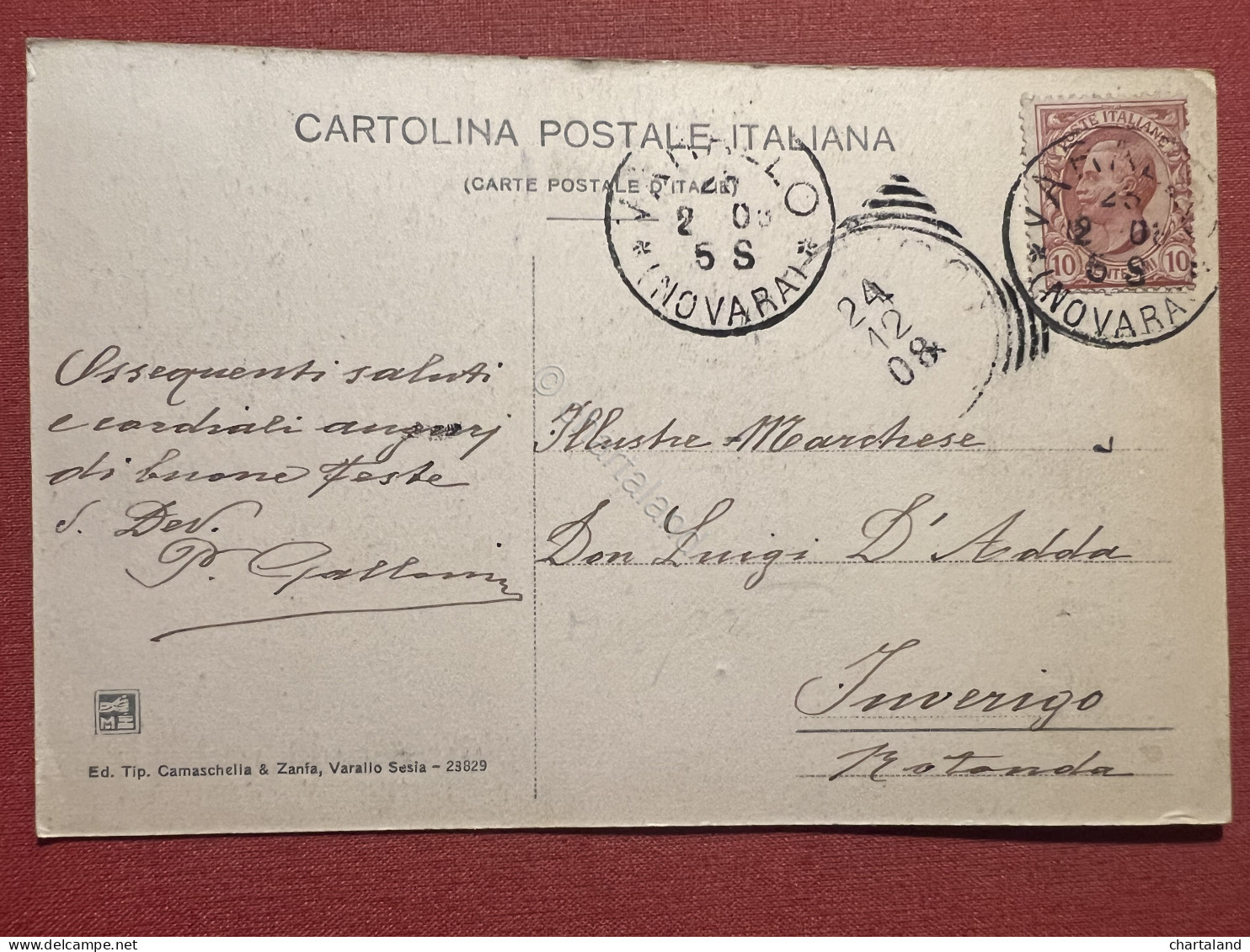 Cartolina - In Valsesia - Varallo - 1908 - Vercelli