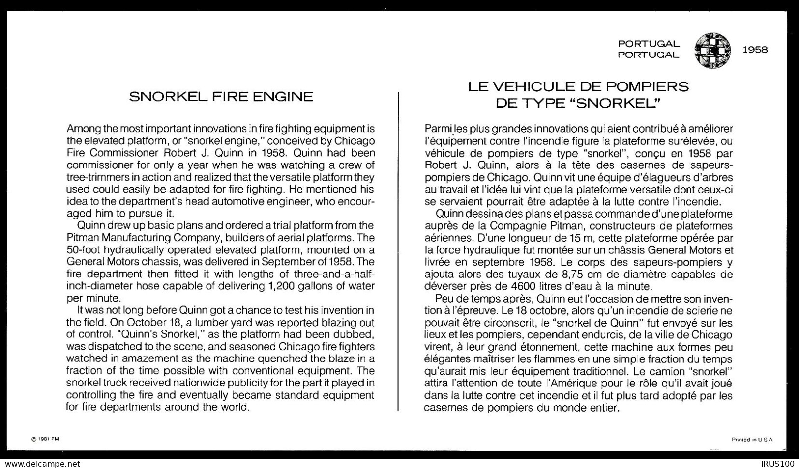 PORTUGAL - POMPIERS / HISTOIRE DES TRANSPORTS - (3 DOCUMENTS) - Sapeurs-Pompiers