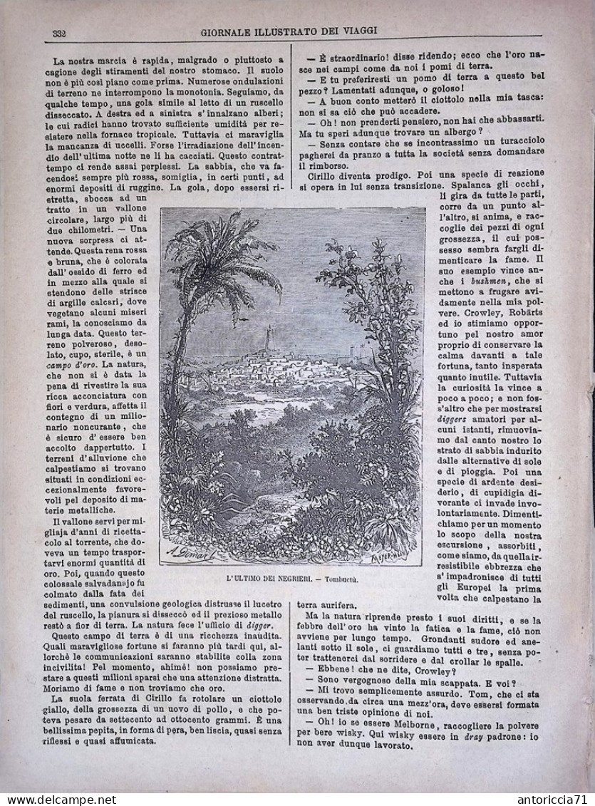 Giornale Illustrato Dei Viaggi 17 Giugno 1880 Smarrito Foresta Vergine Negrieri - Avant 1900