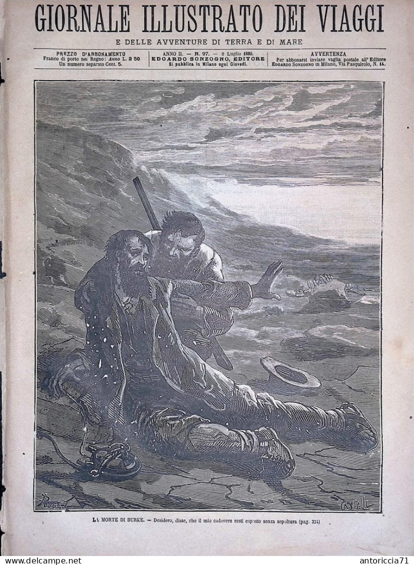 Giornale Illustrato Dei Viaggi 8 Luglio 1880 Robert O'Hara Burke Isole Samoa Obi - Ante 1900