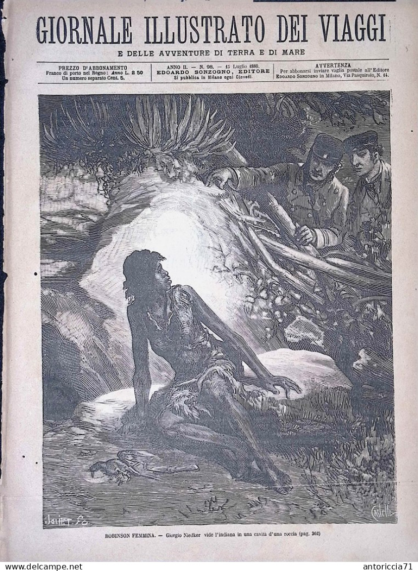 Giornale Illustrato Dei Viaggi 15 Luglio 1880 Robinson Donna Australia Giamaica - Vor 1900