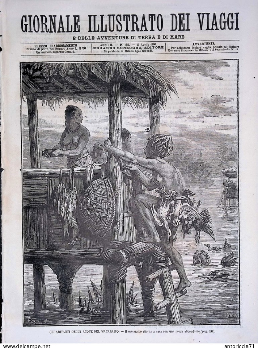 Giornale Illustrato Dei Viaggi 15 Aprile 1880 Corriere California Maracaibo Bove - Vor 1900